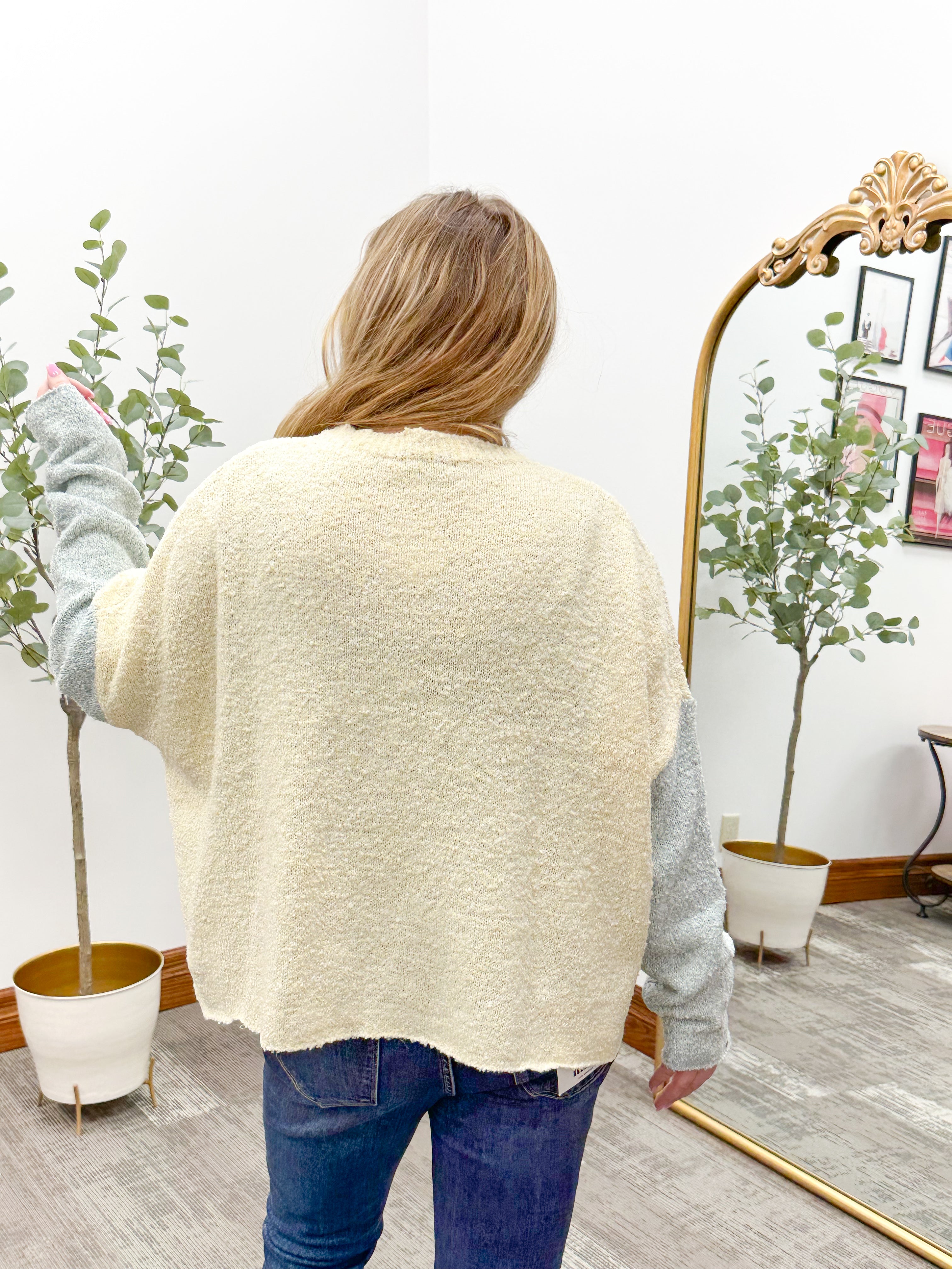 Bella Cropped Colorblock Sweater