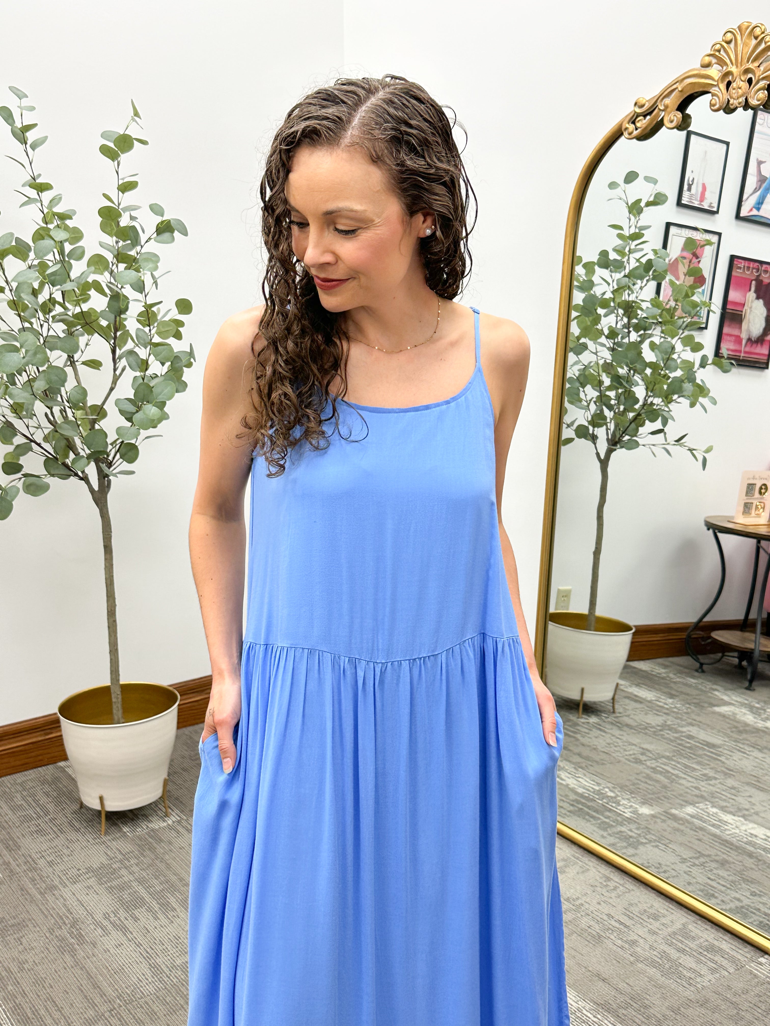 Blue Flowy Maxi Dress