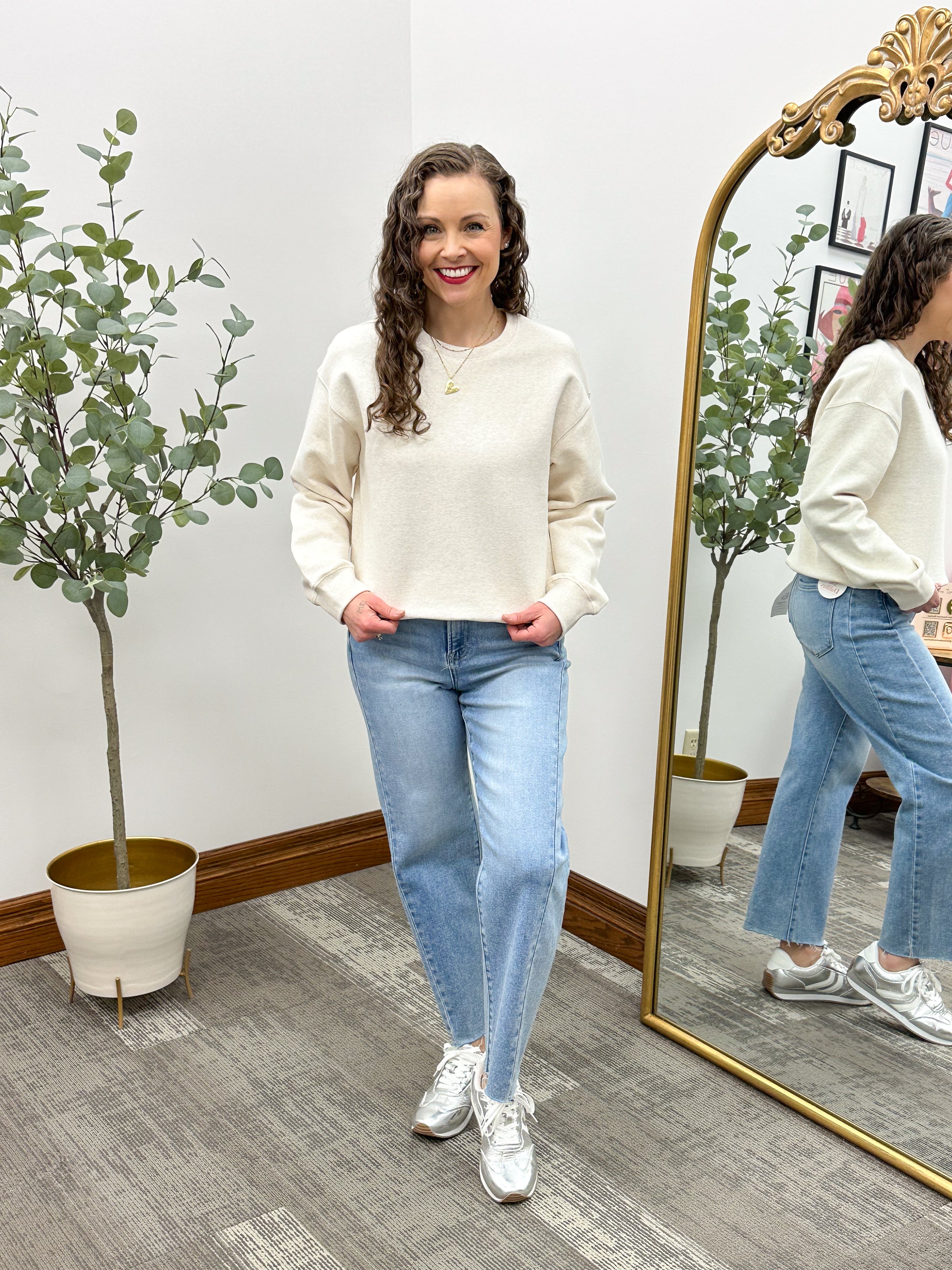 Light Pink Oatmeal Crewneck Sweatshirt