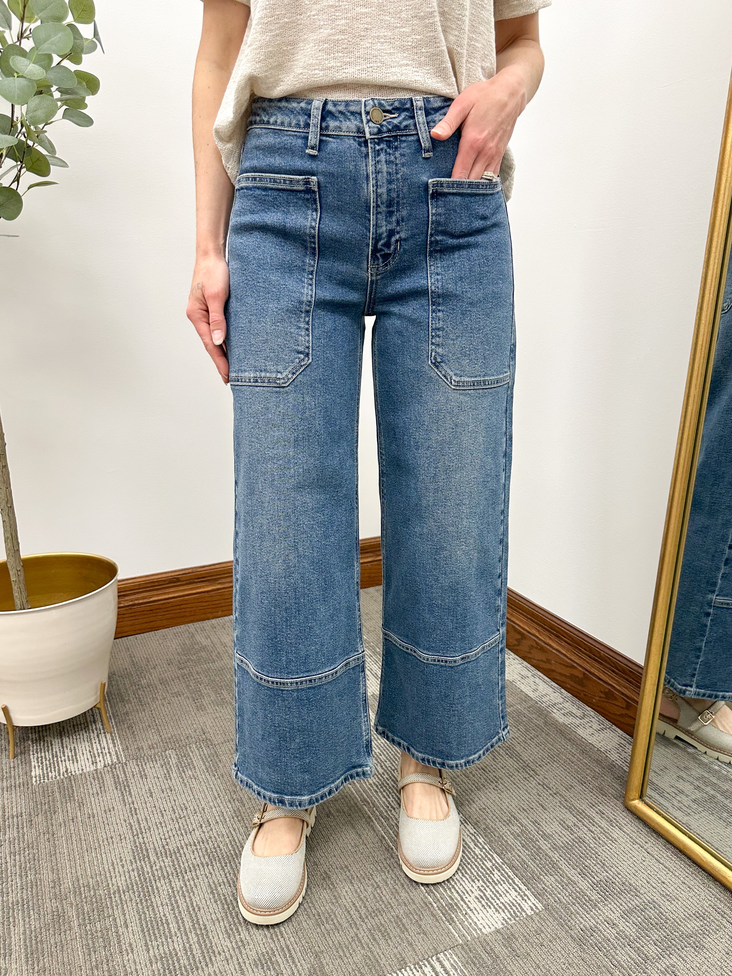 High rise cropped wide leg jeans, dark wash cropped jeans, dark wash wide leg jeans, cute jeans