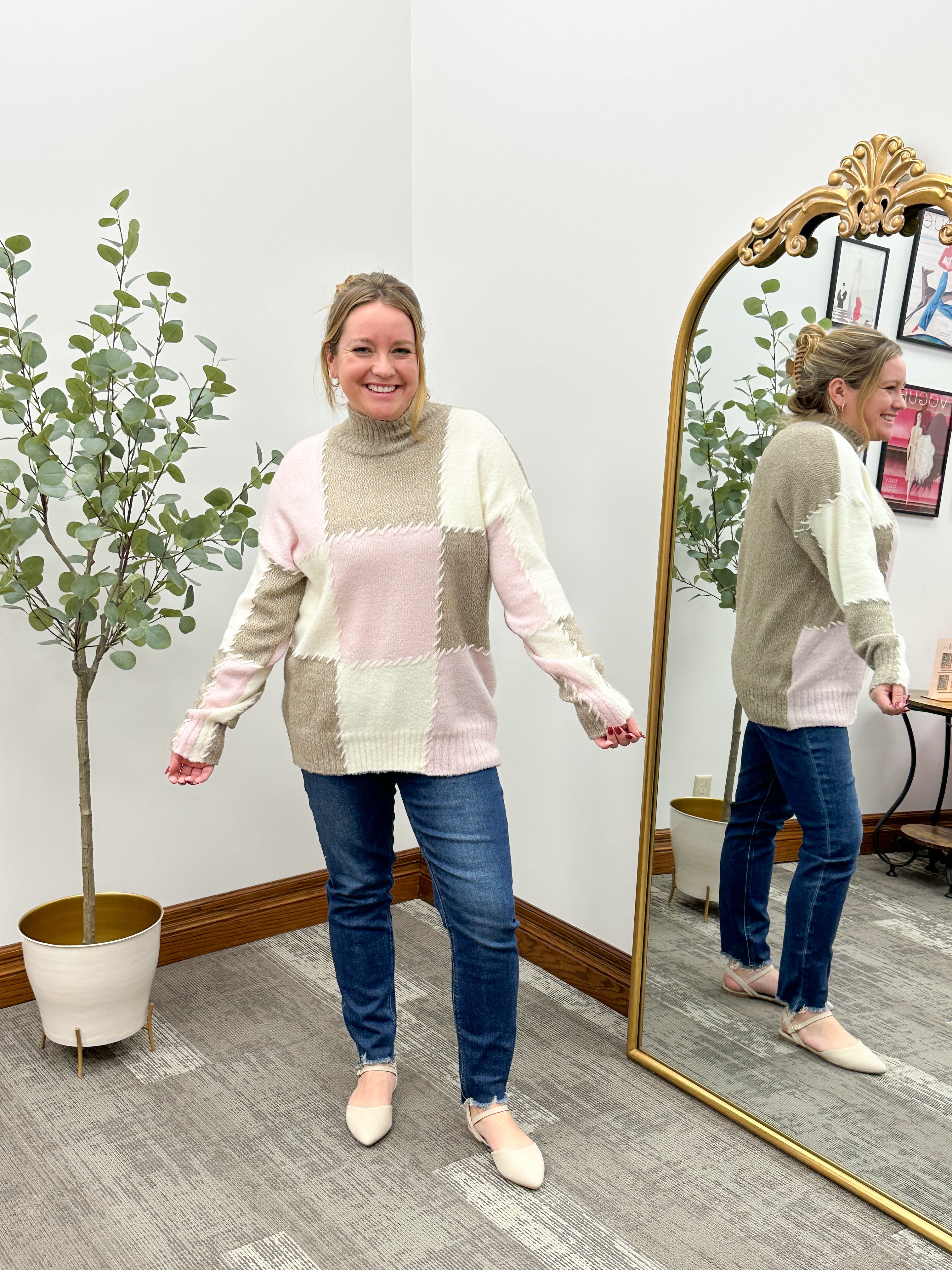 Whip Stitch Colorblock Sweater