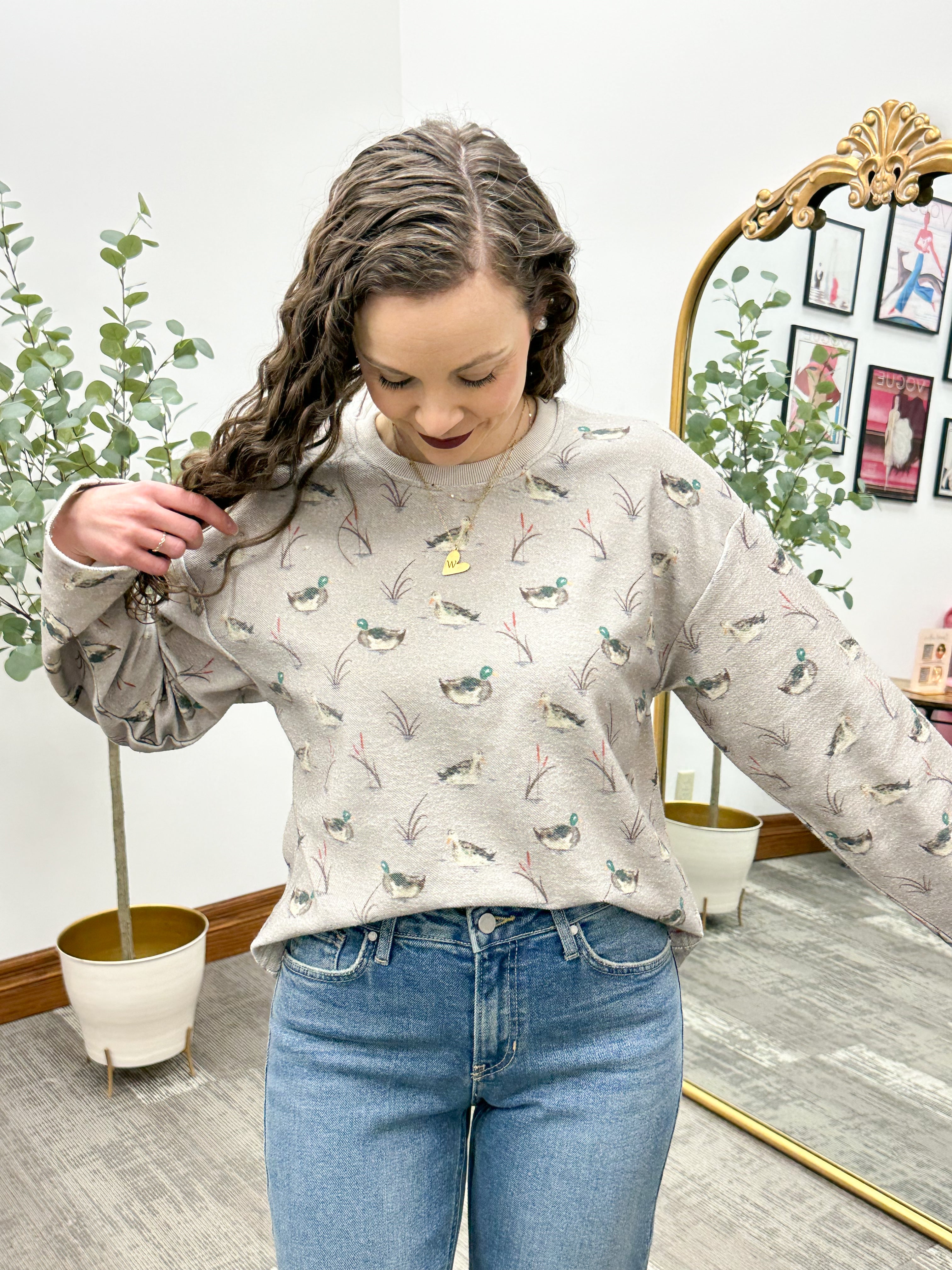 Mallard Duck Print Sweatshirt