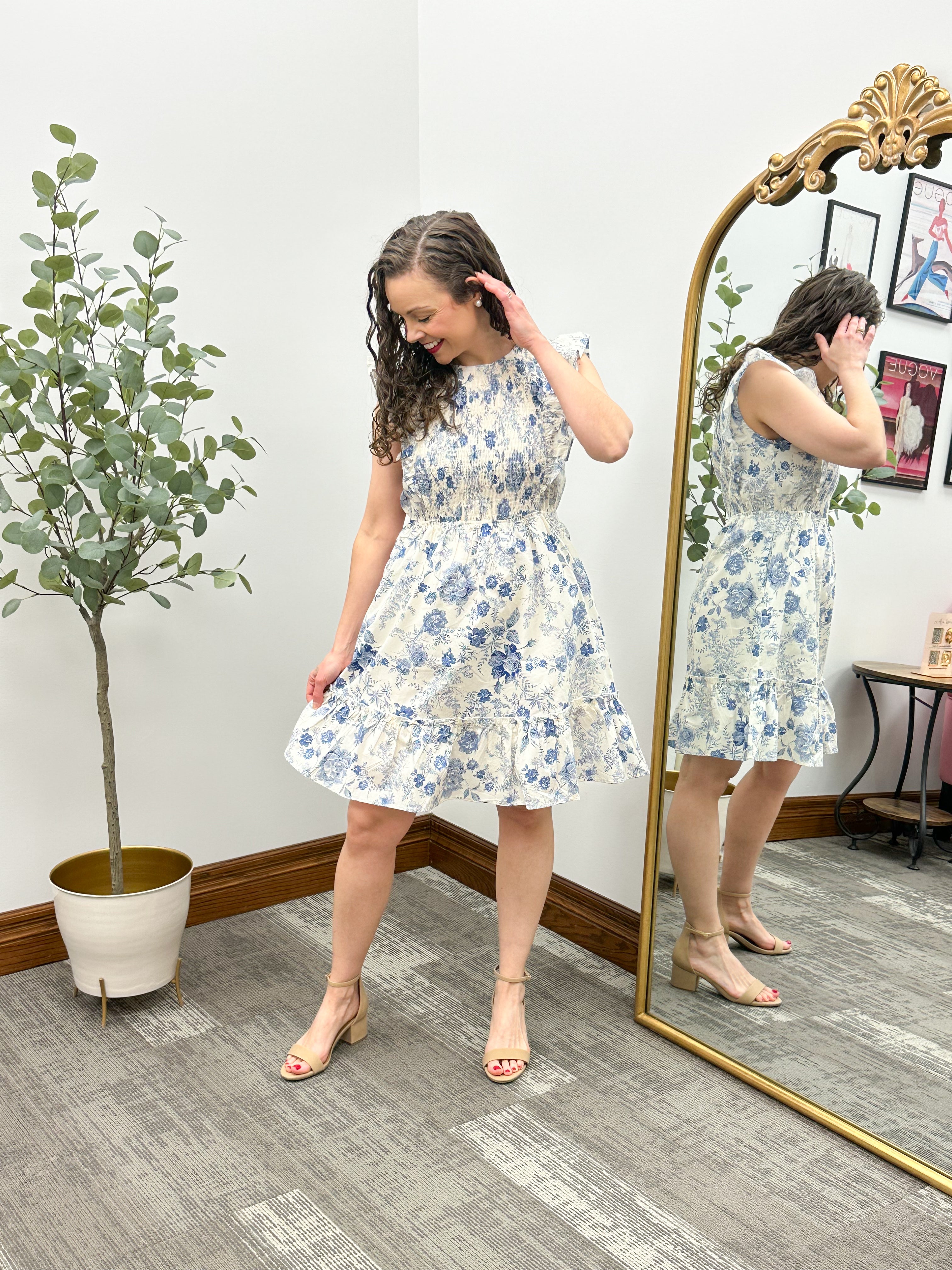 Sonya Blue Floral Dress