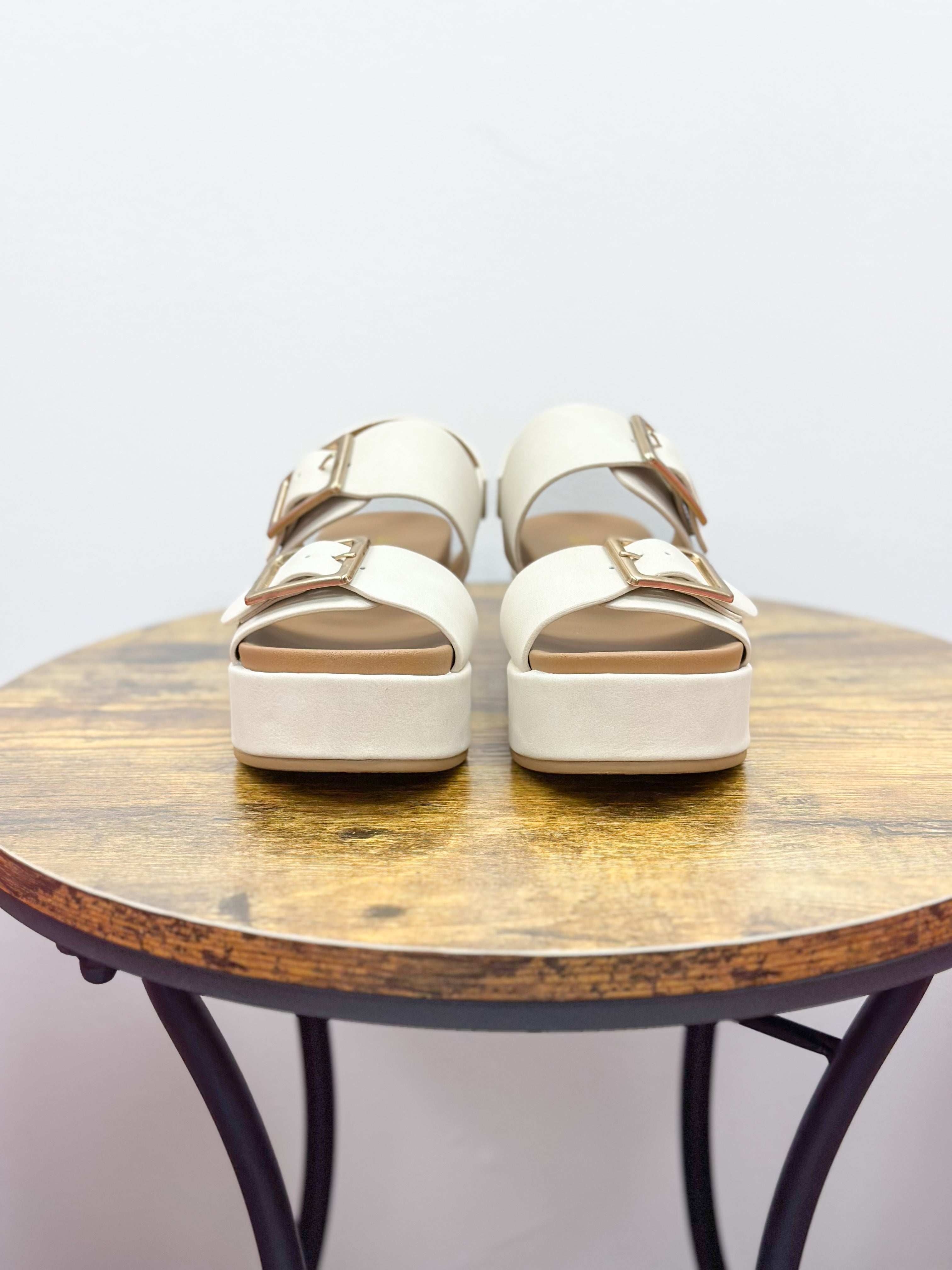 Billie Beige Platform Sandals