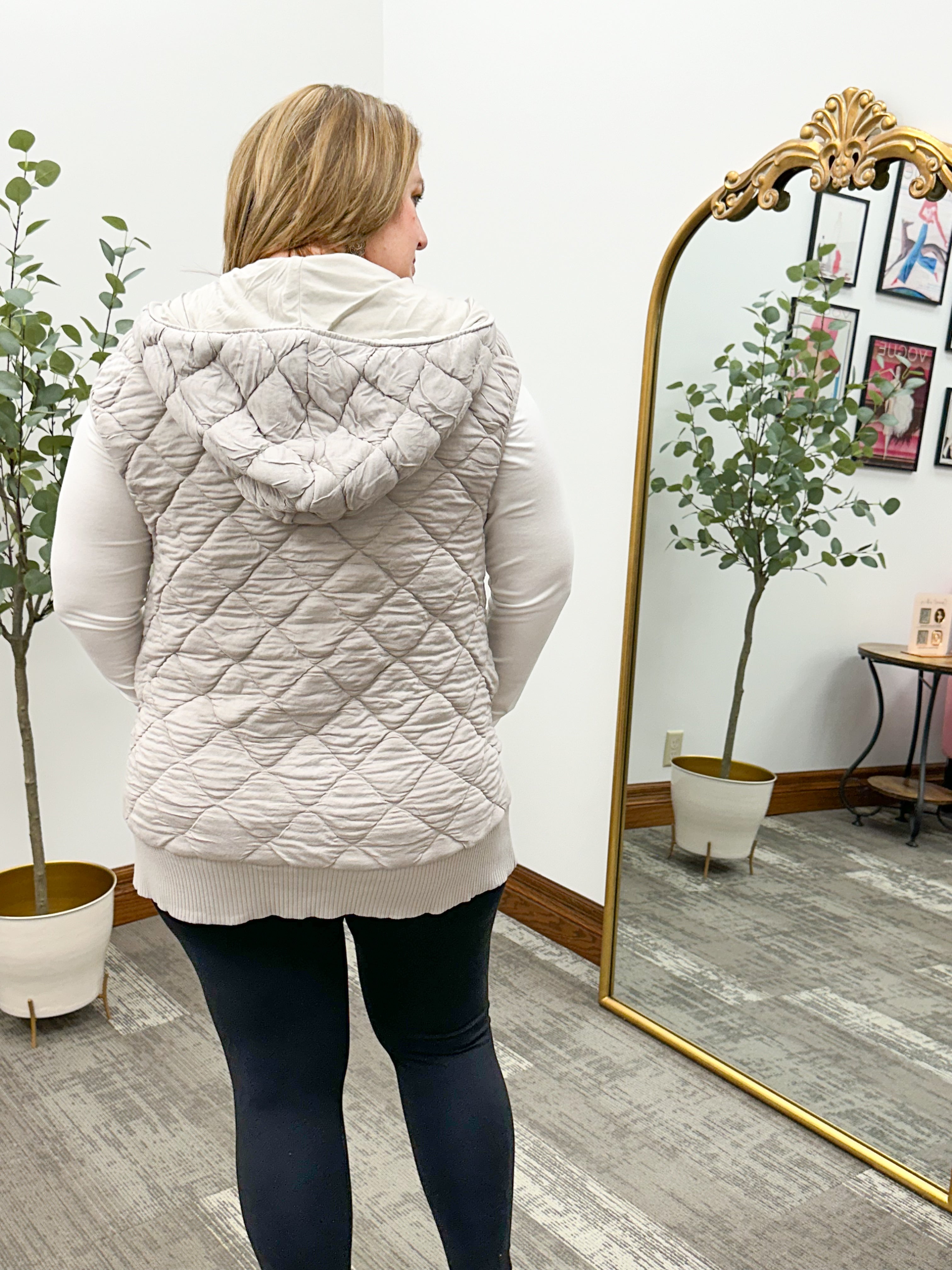 Oversized Hooded Quilted Vest