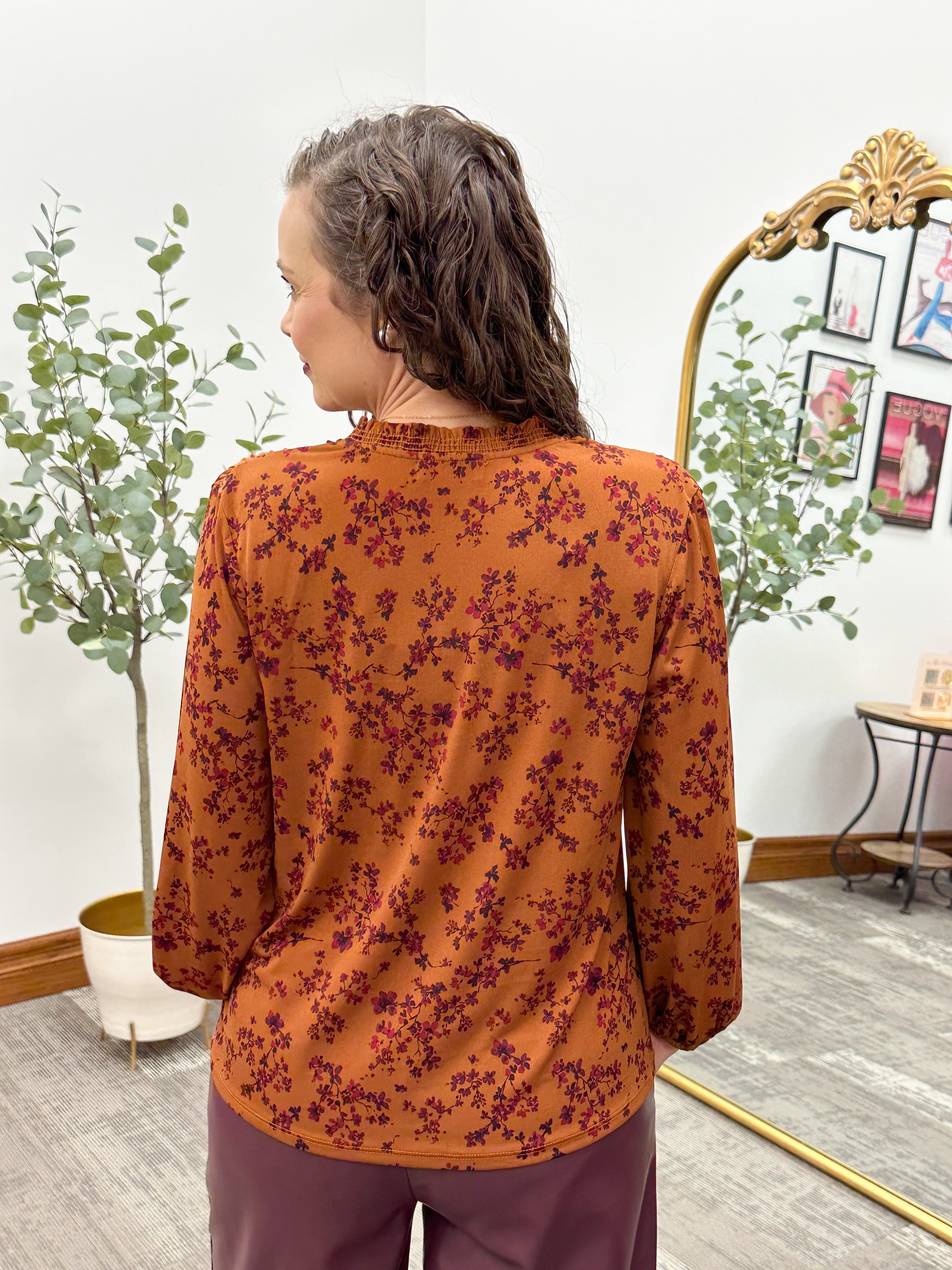 Ditsy Floral Long Sleeve Blouse