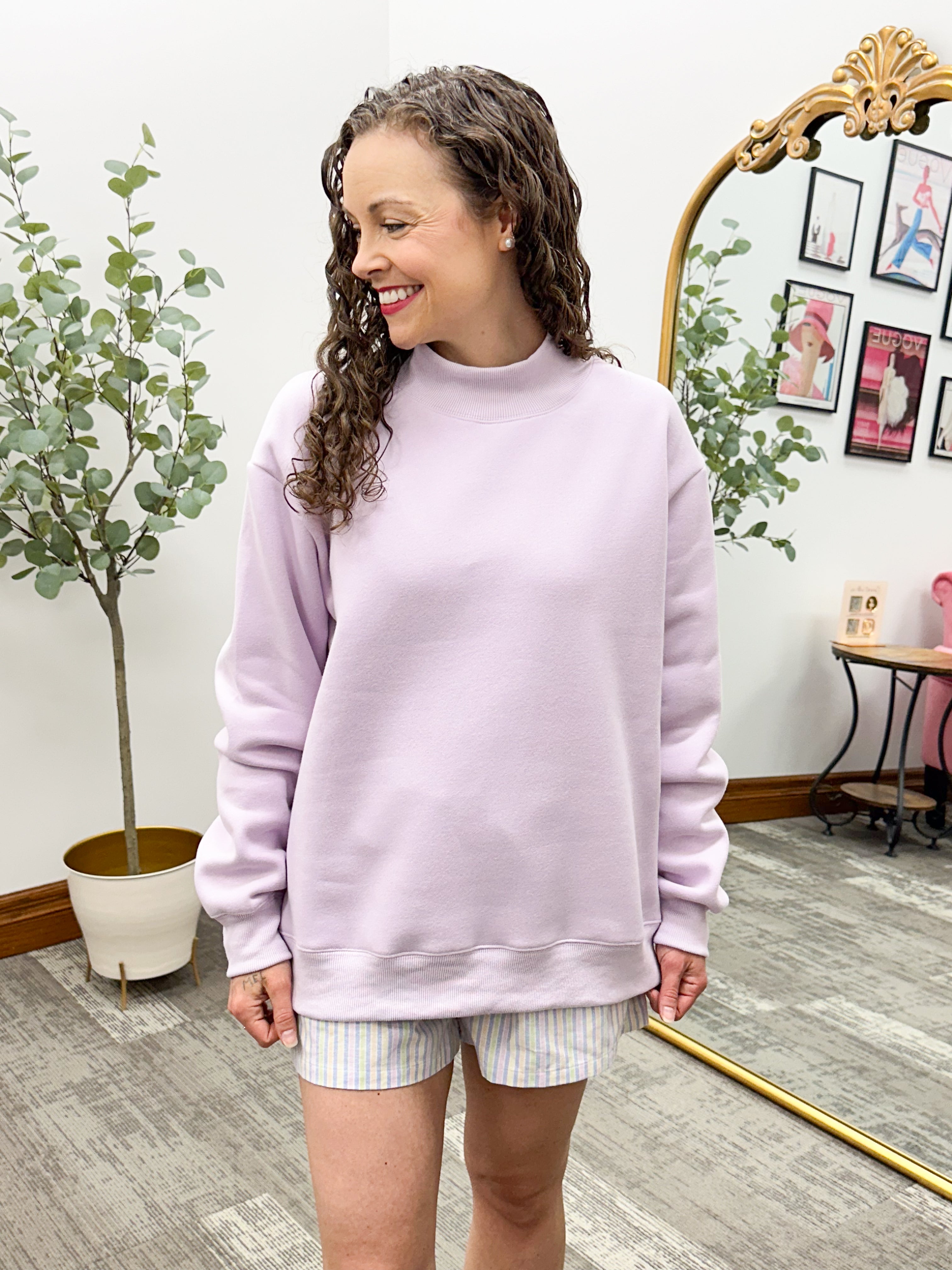 Oversized Mock Neck Sweatshirt