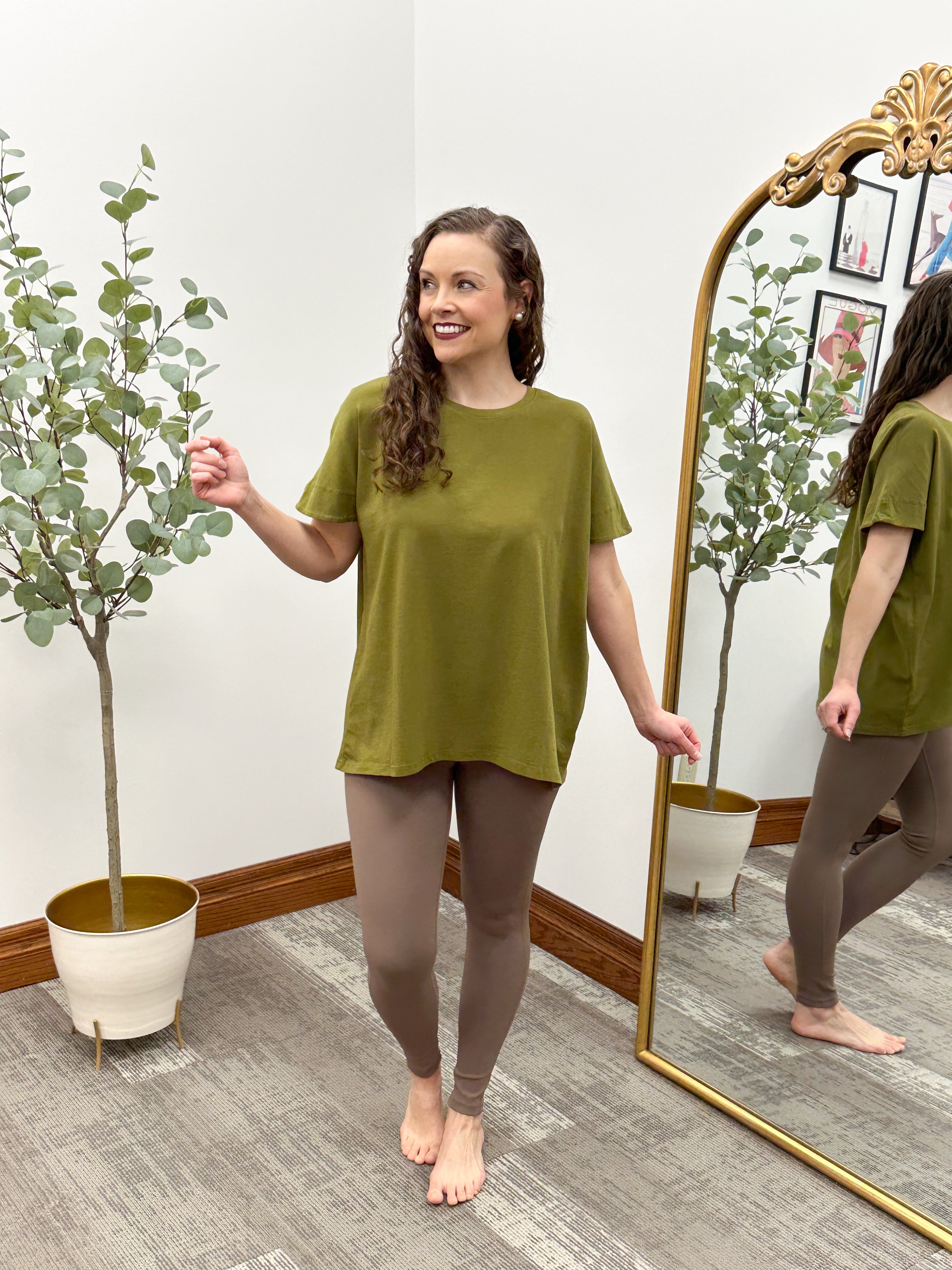 Green Oversized Fit Basic T-Shirt