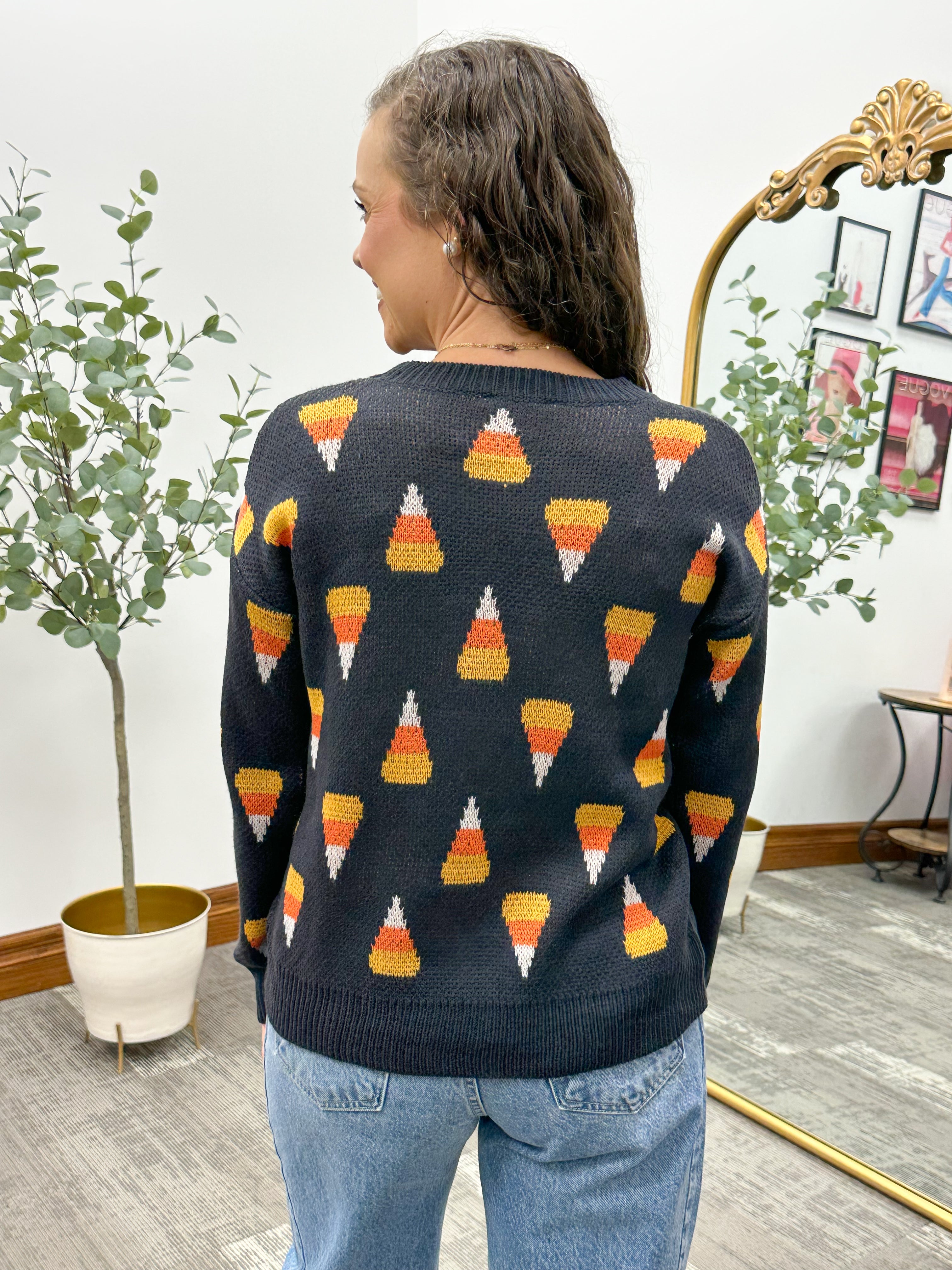 Candy Corn Printed Sweater