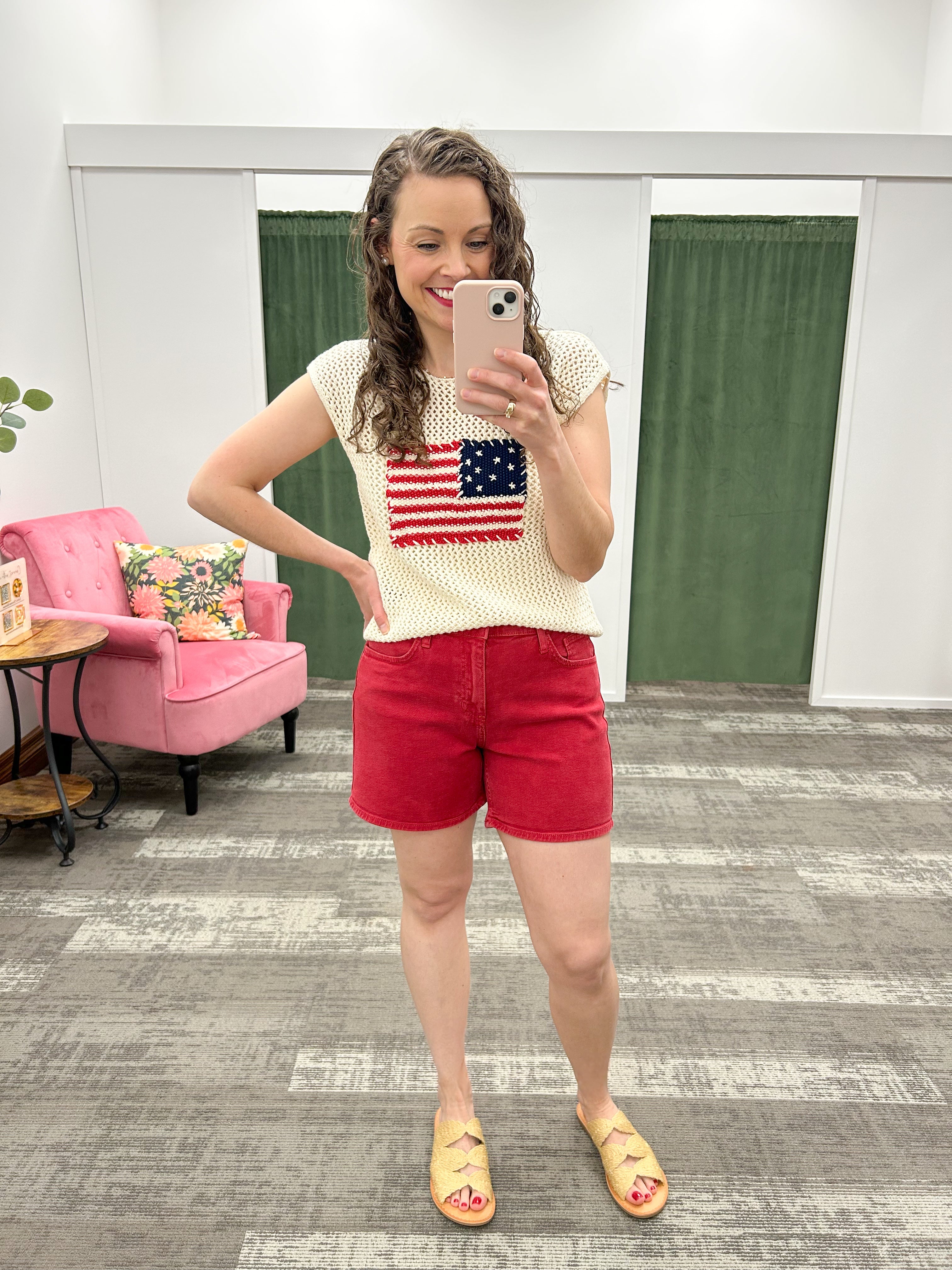Crochet American Flag Sleeveless Sweater