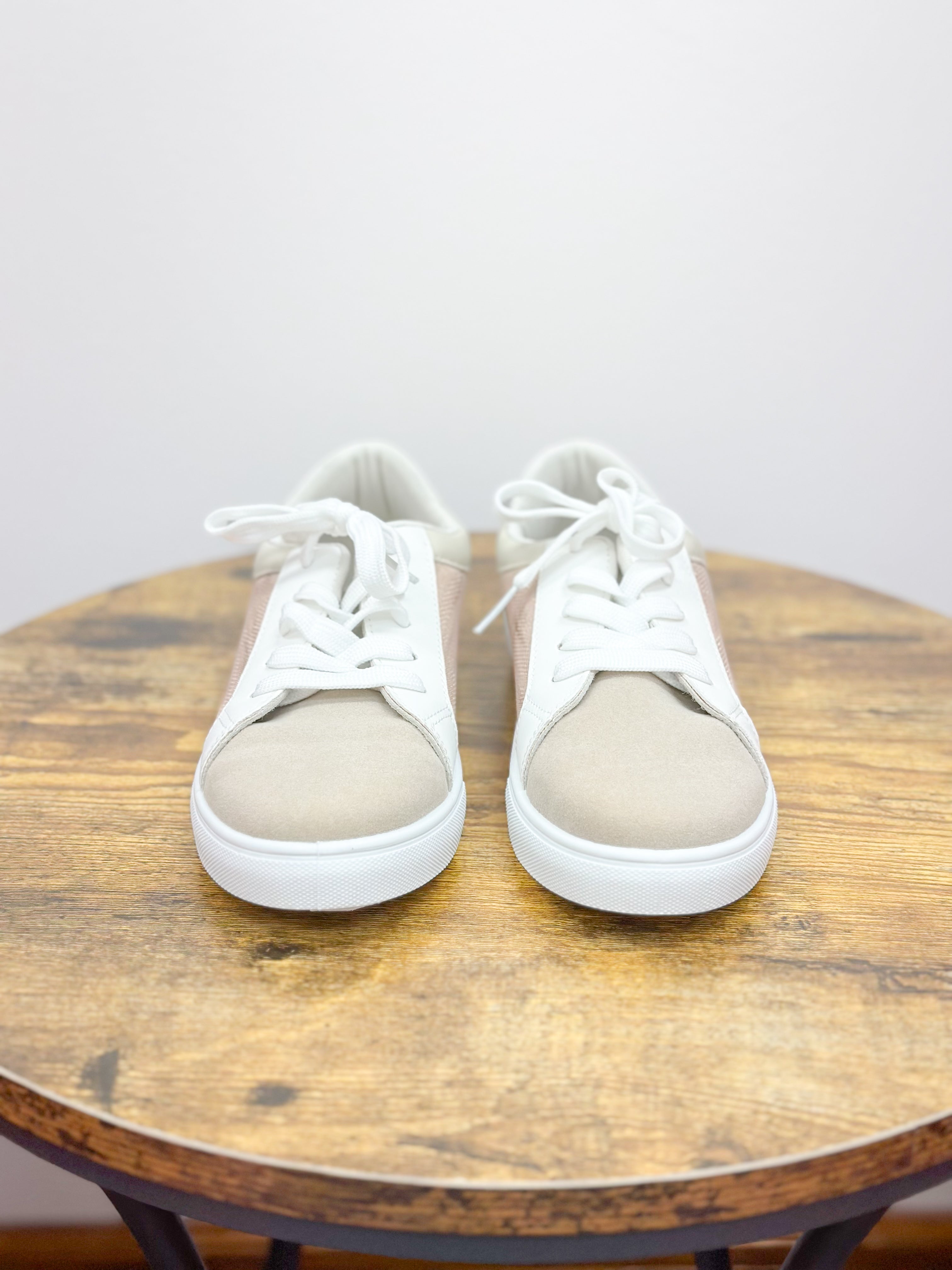 Girls Rose Gold Accent Sneakers
