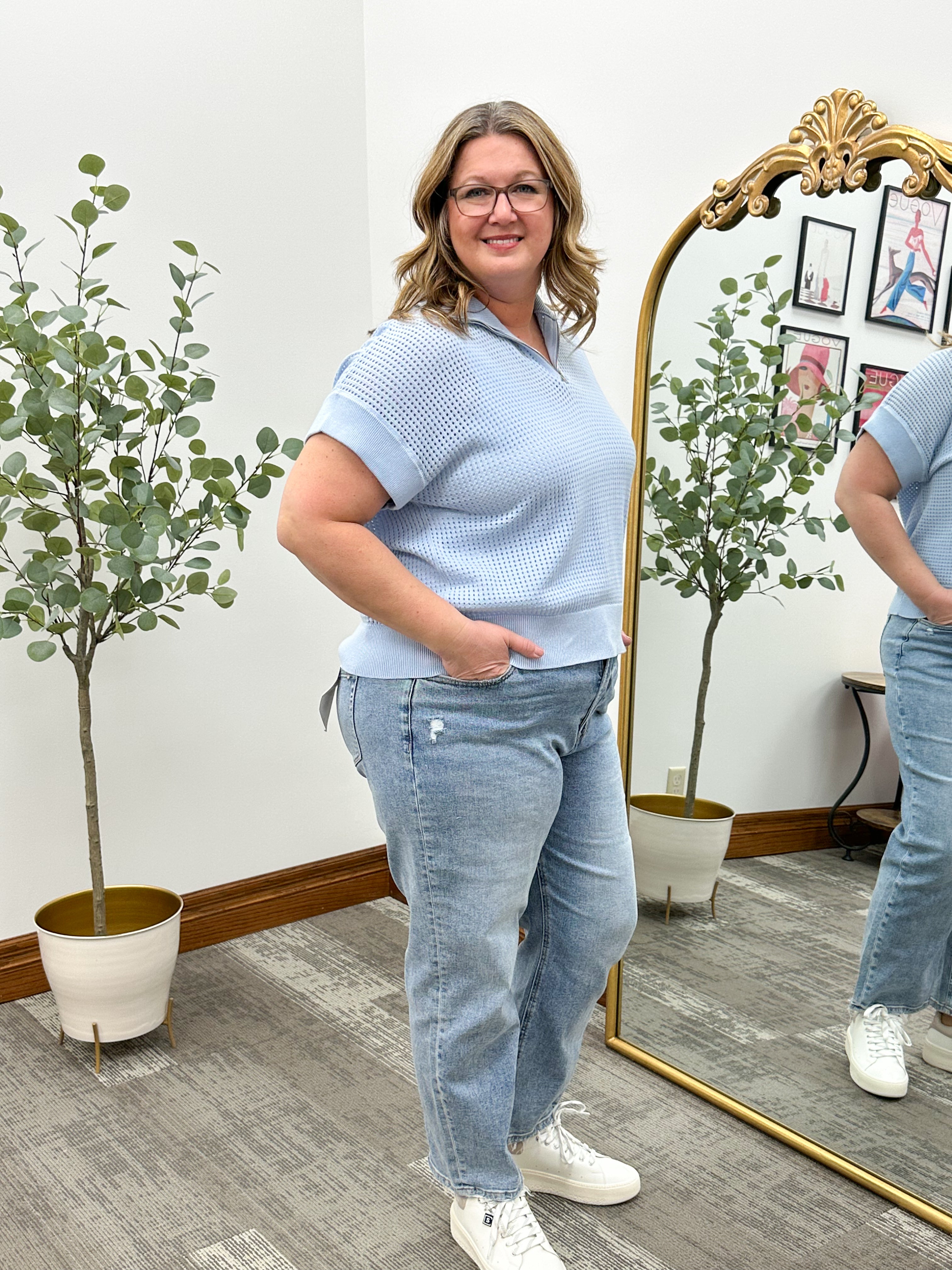 Raven 1/4 Zip Open Knit Top