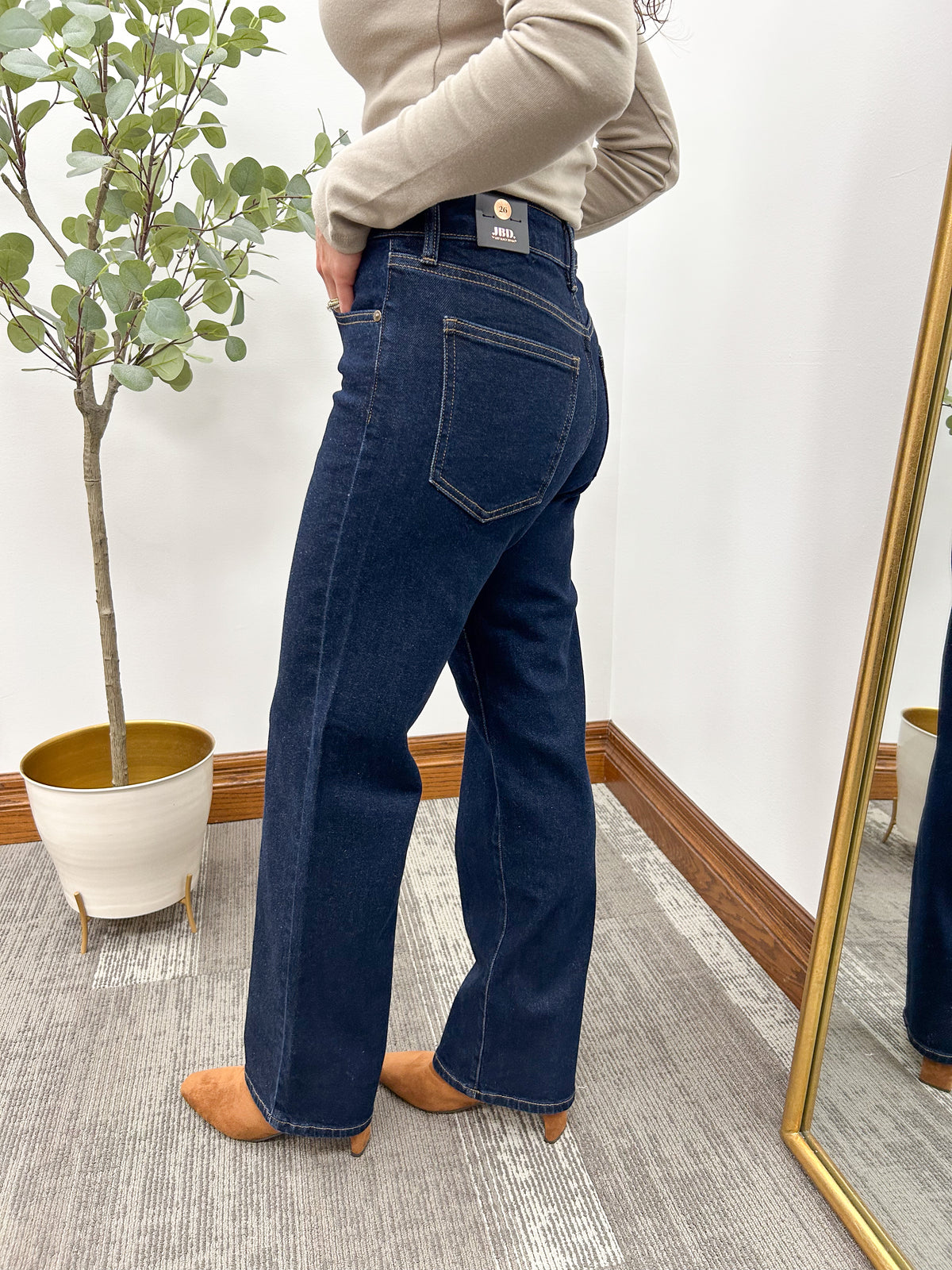 Super Dark Wash Loose Low Rise Straight