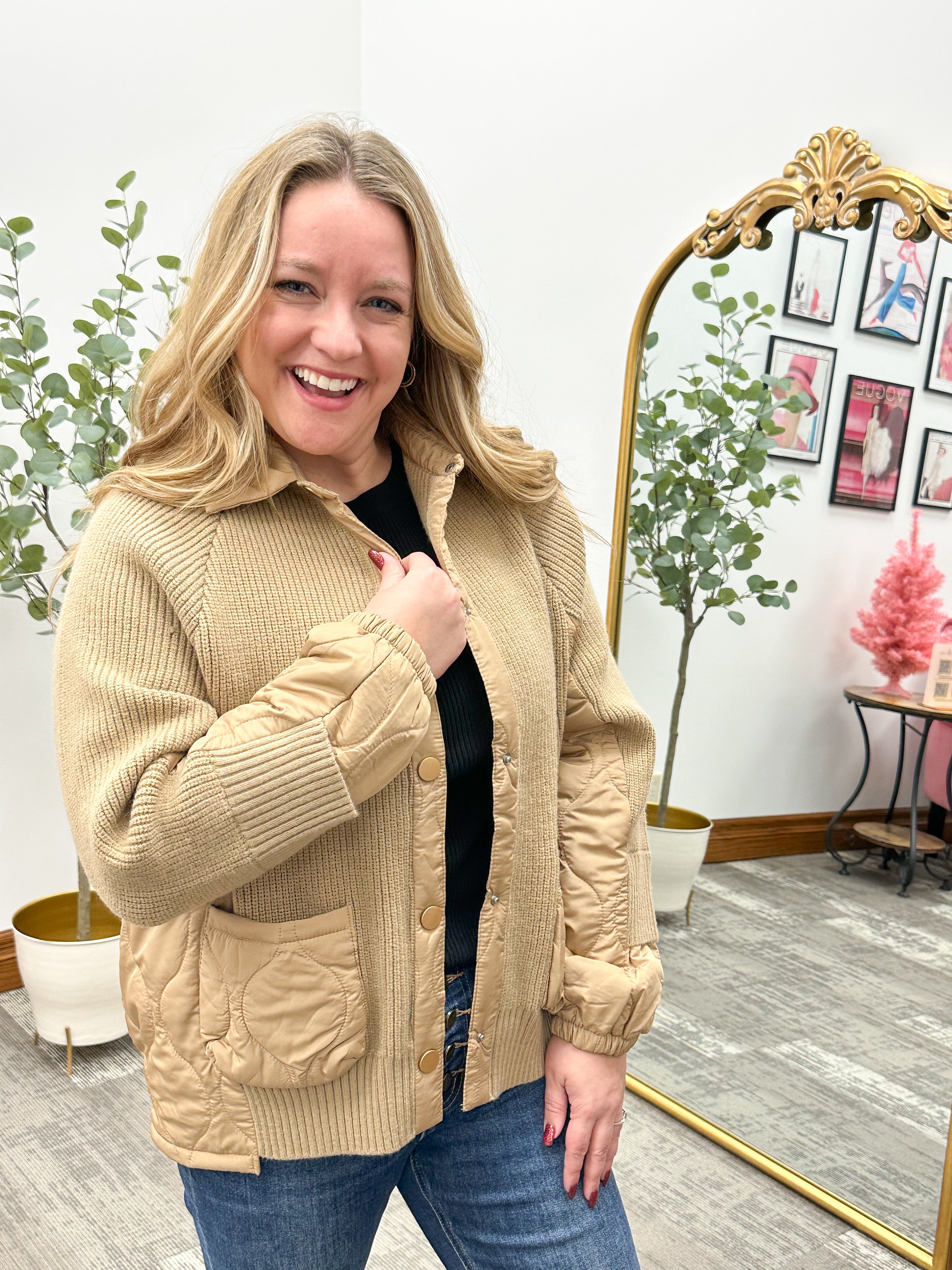 Quilted Sweater Jacket