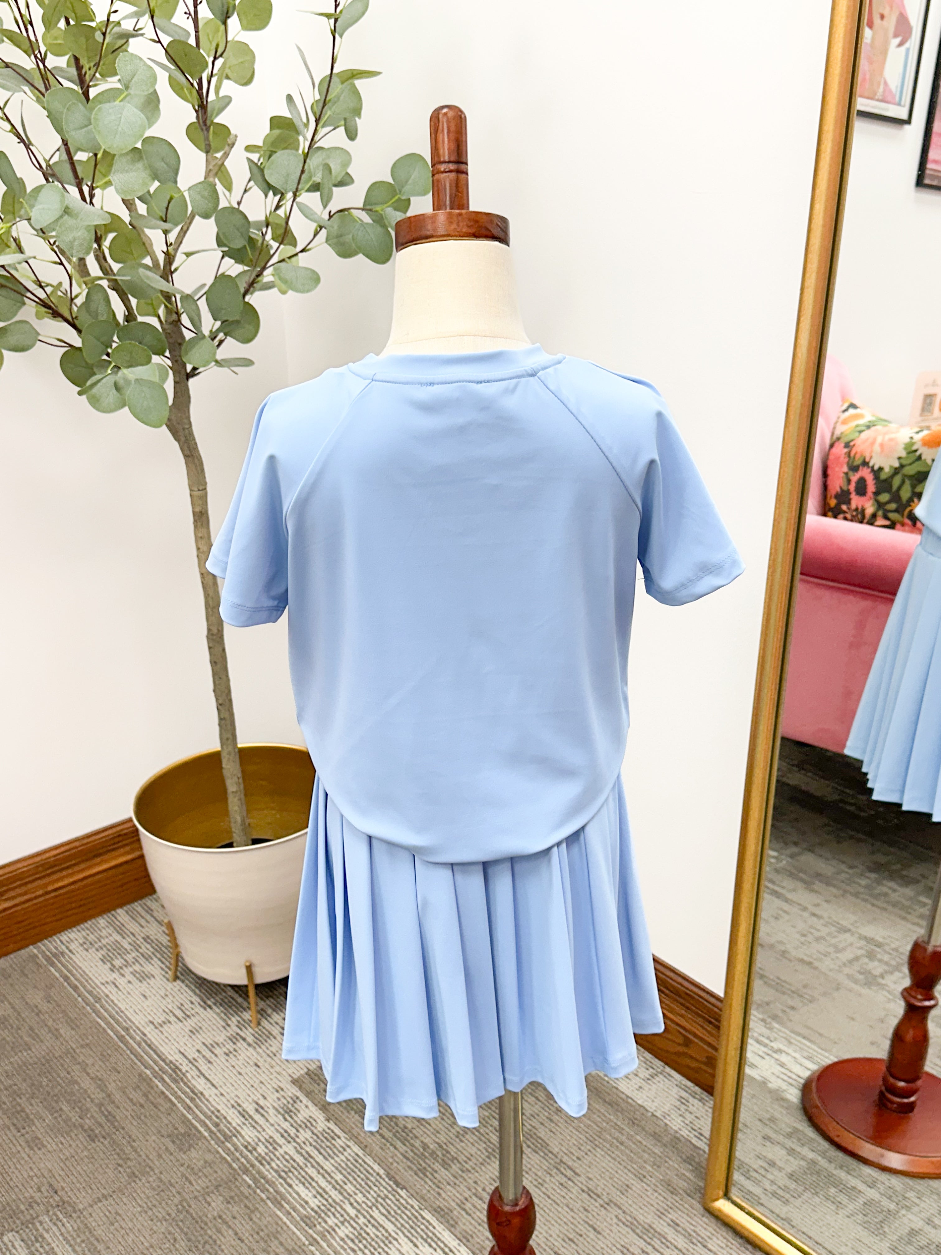 Girls Baby Blue Athletic Skort Set