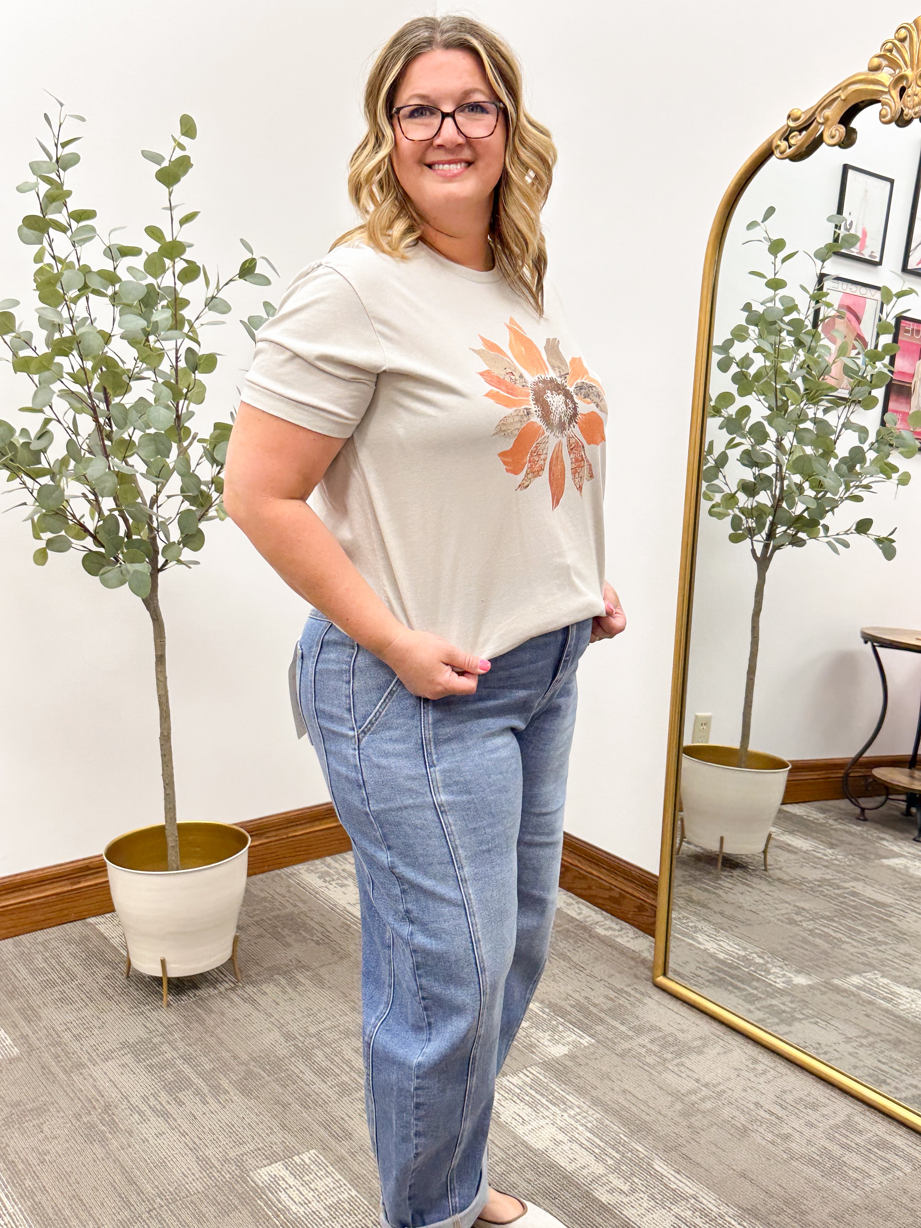 Rustic Sunflower Graphic T-Shirt