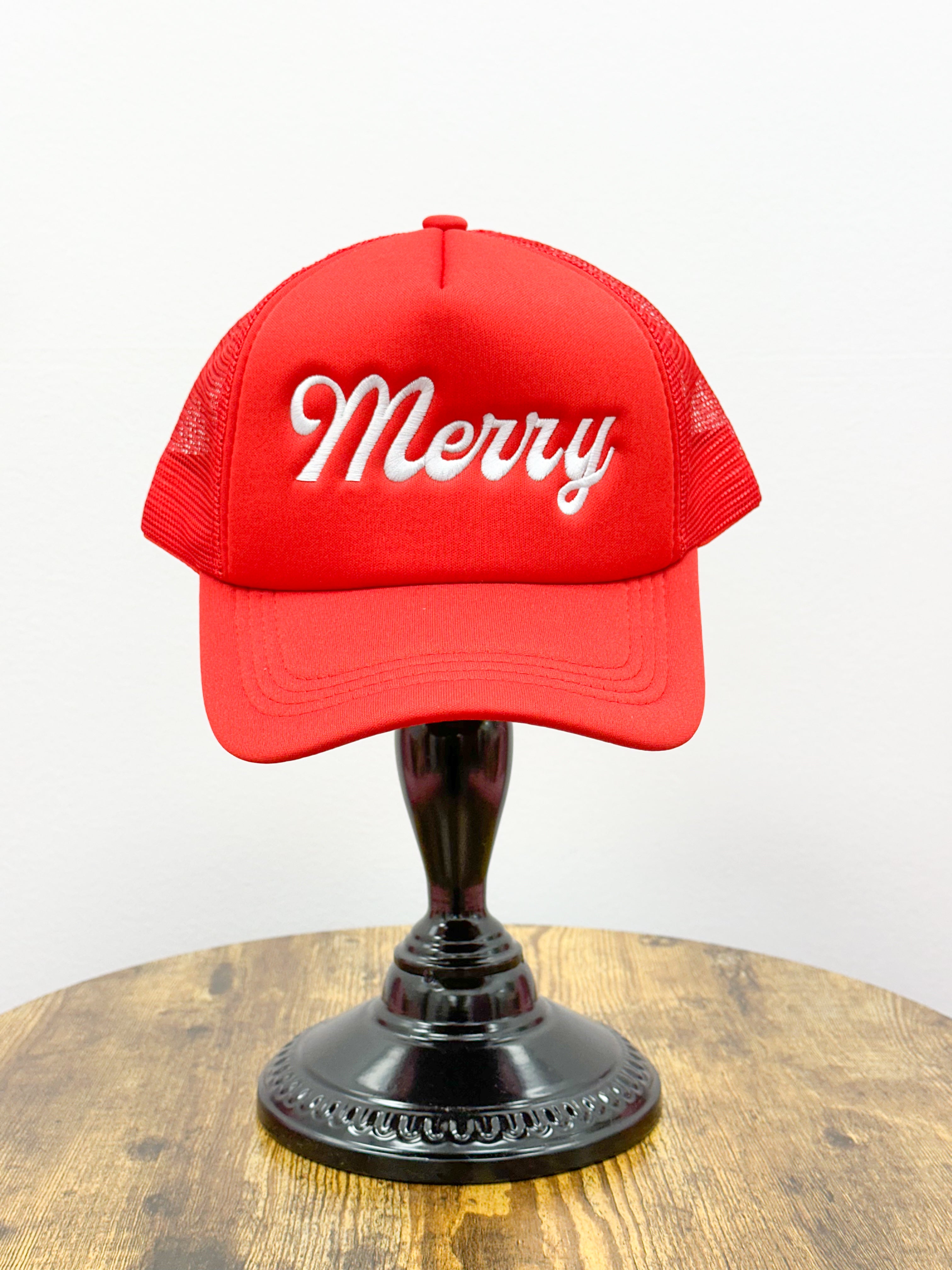 Red "Merry" Christmas Trucker Hat