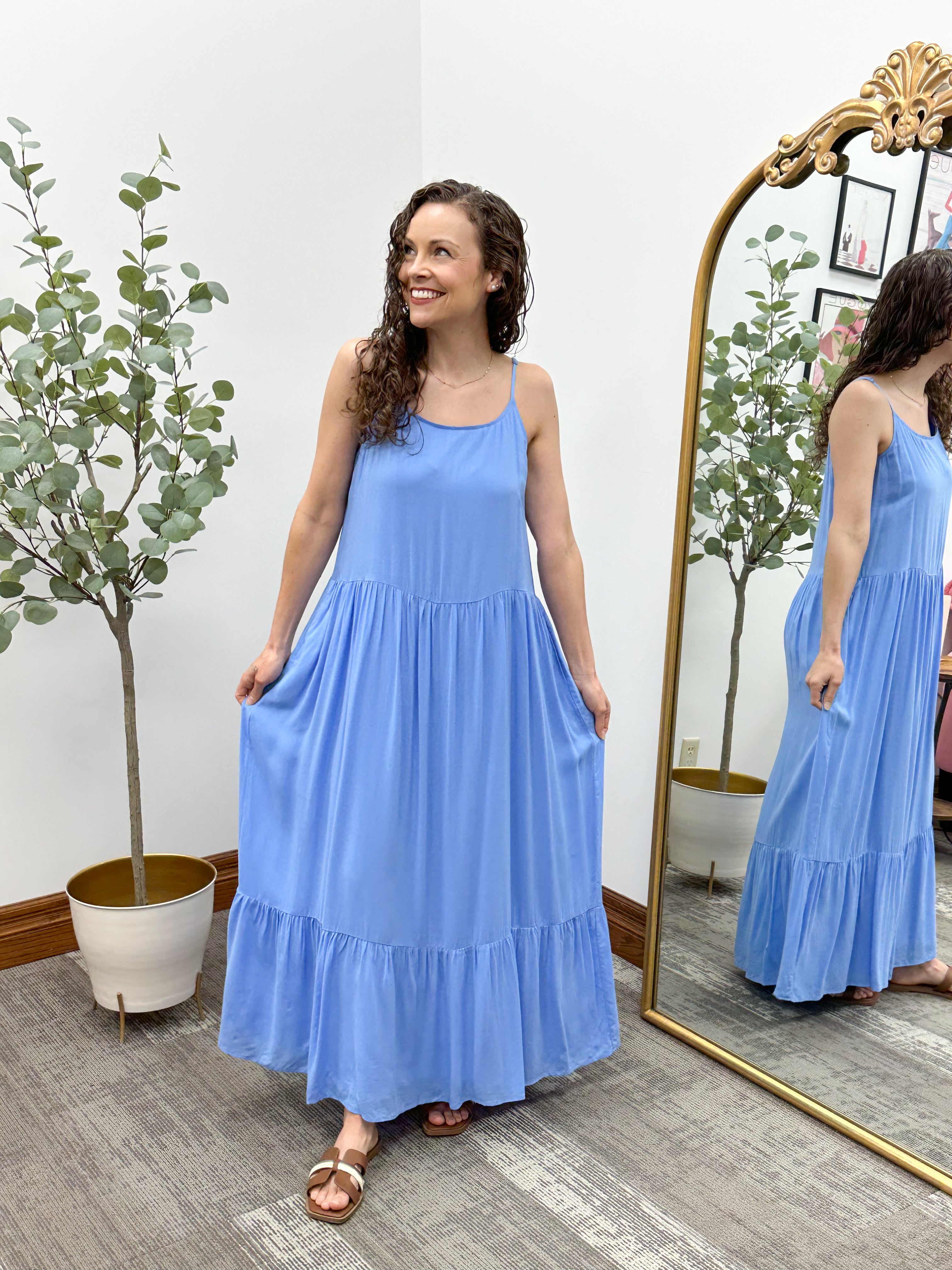 Blue Flowy Maxi Dress
