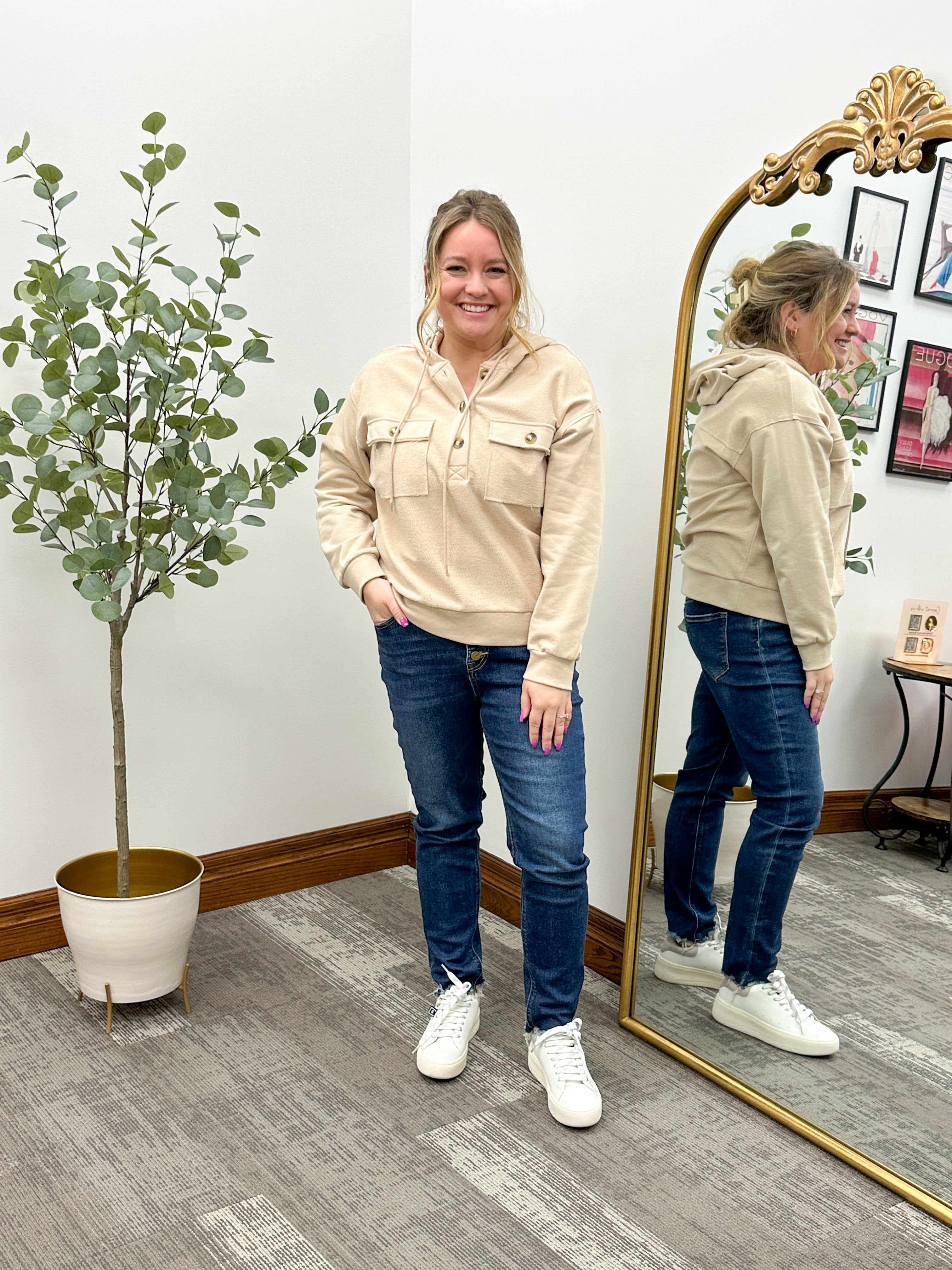 Hooded Terry Cloth Pullover