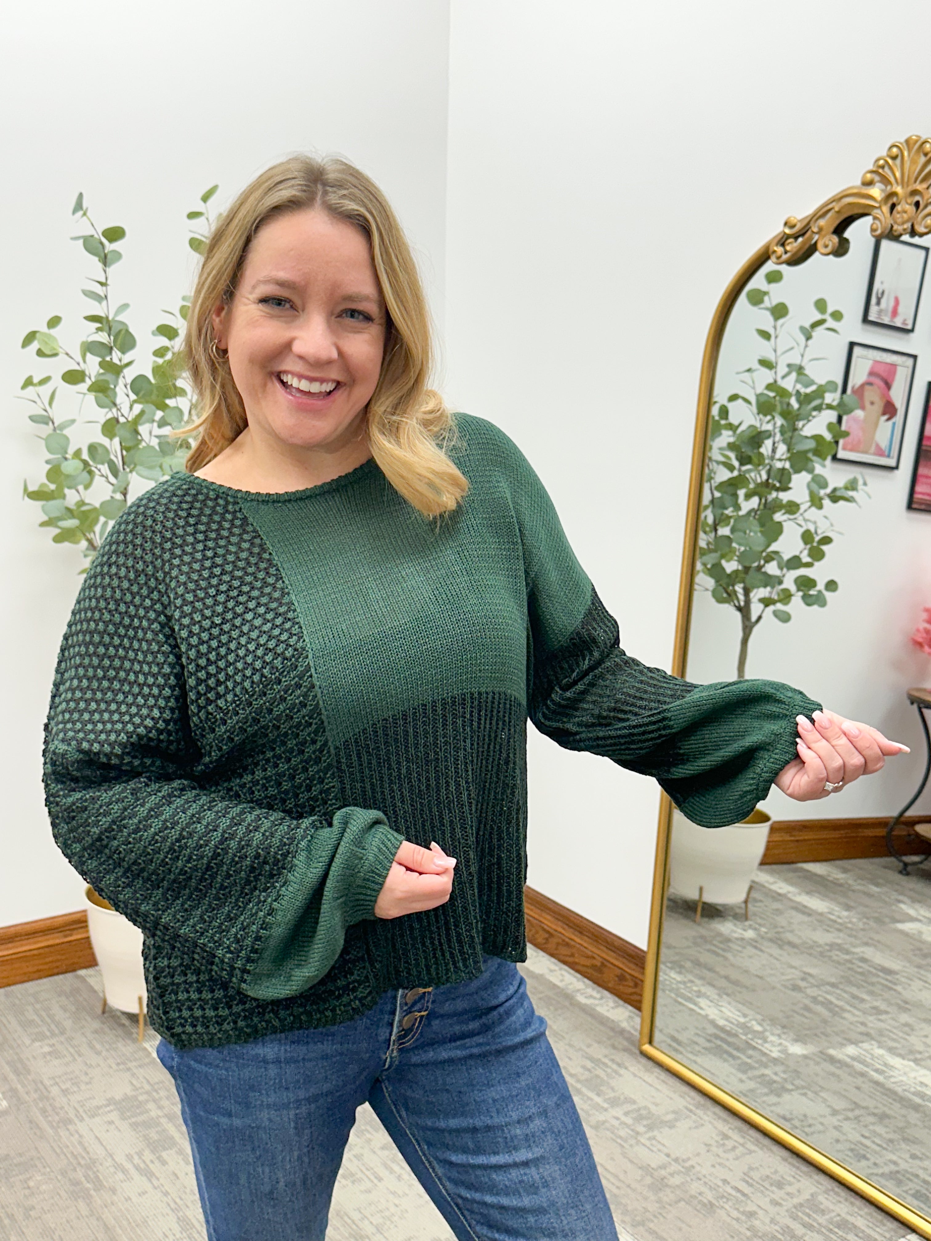 Tie Back Colorblock Sweater