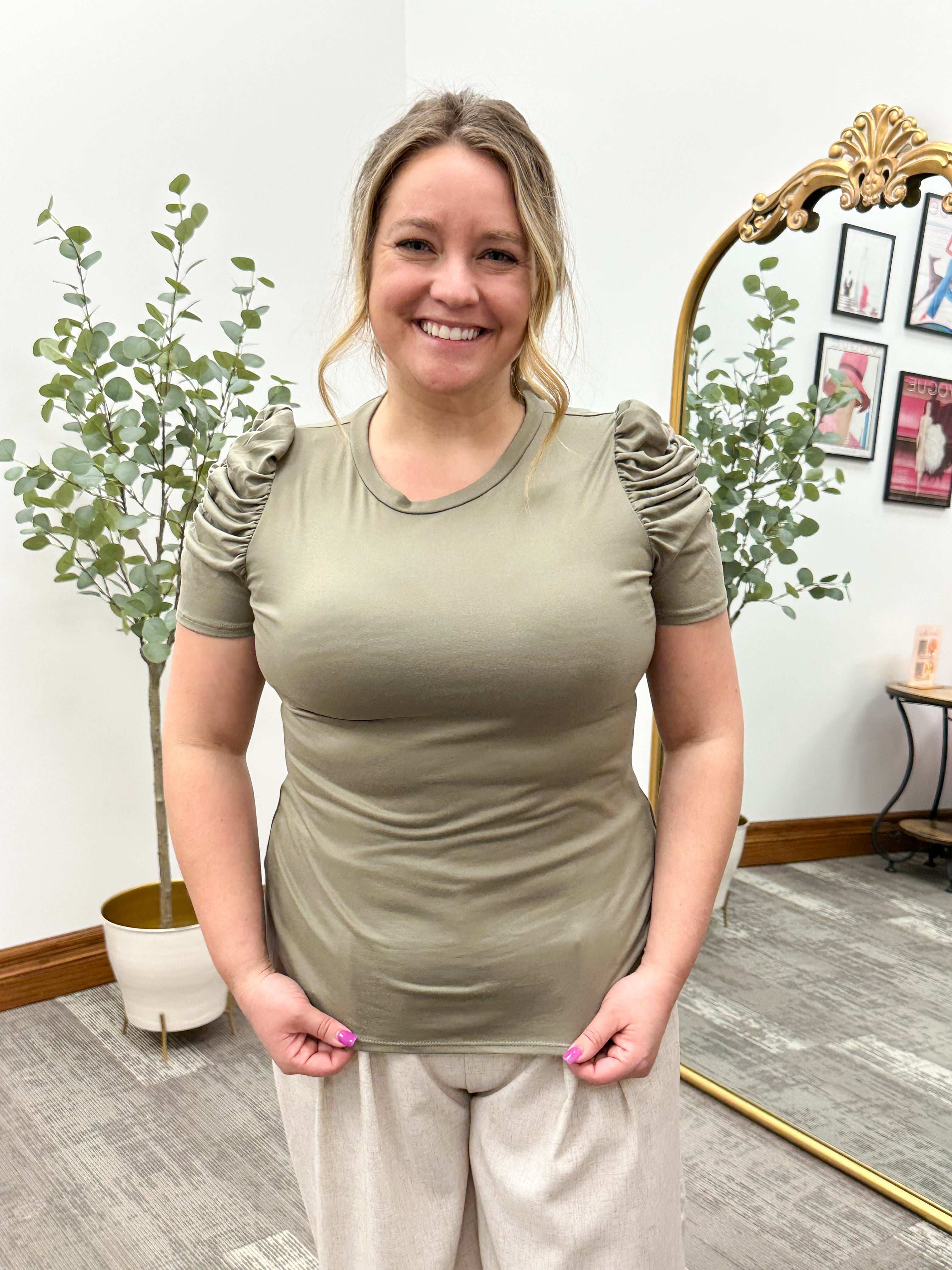 Luna Ruched Sleeve Top