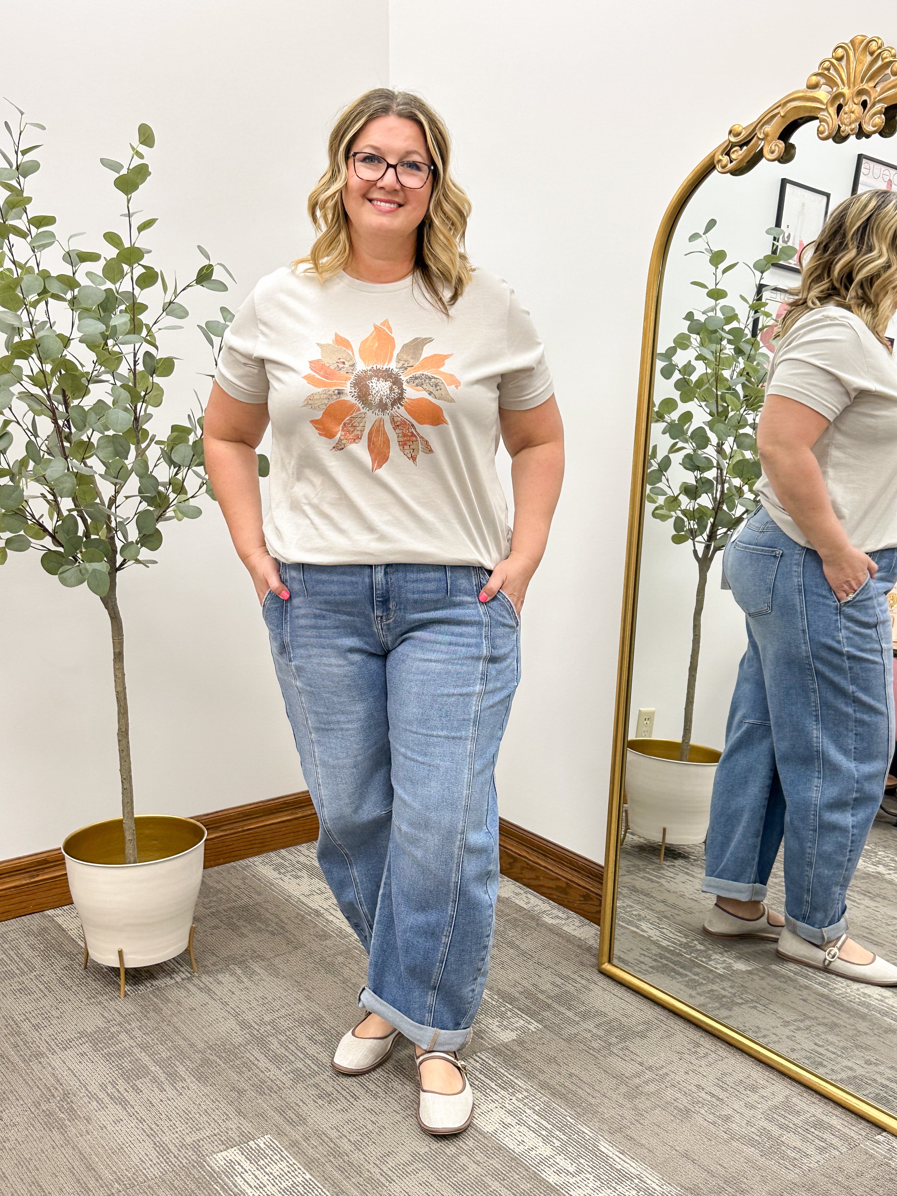 Rustic Sunflower Graphic T-Shirt
