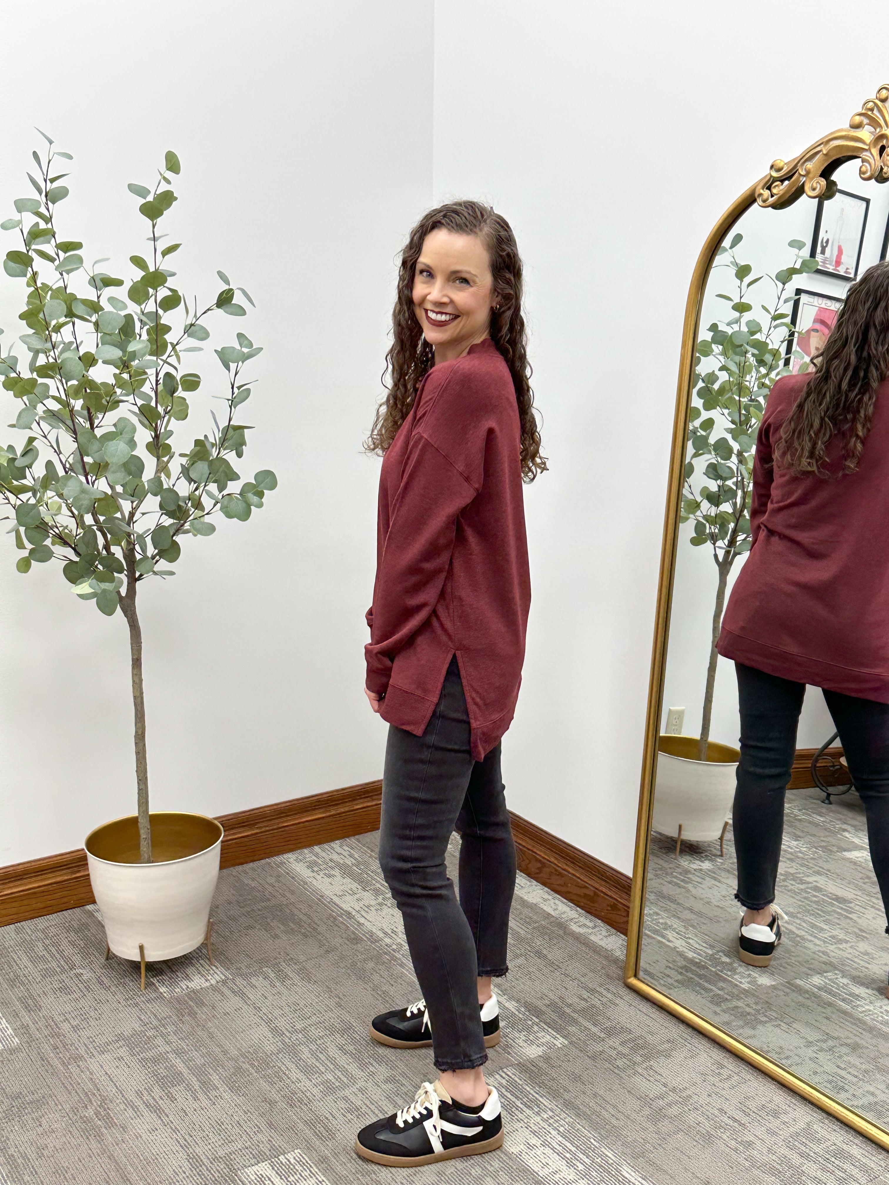 Scarlett Split Hem Long Sleeve Top