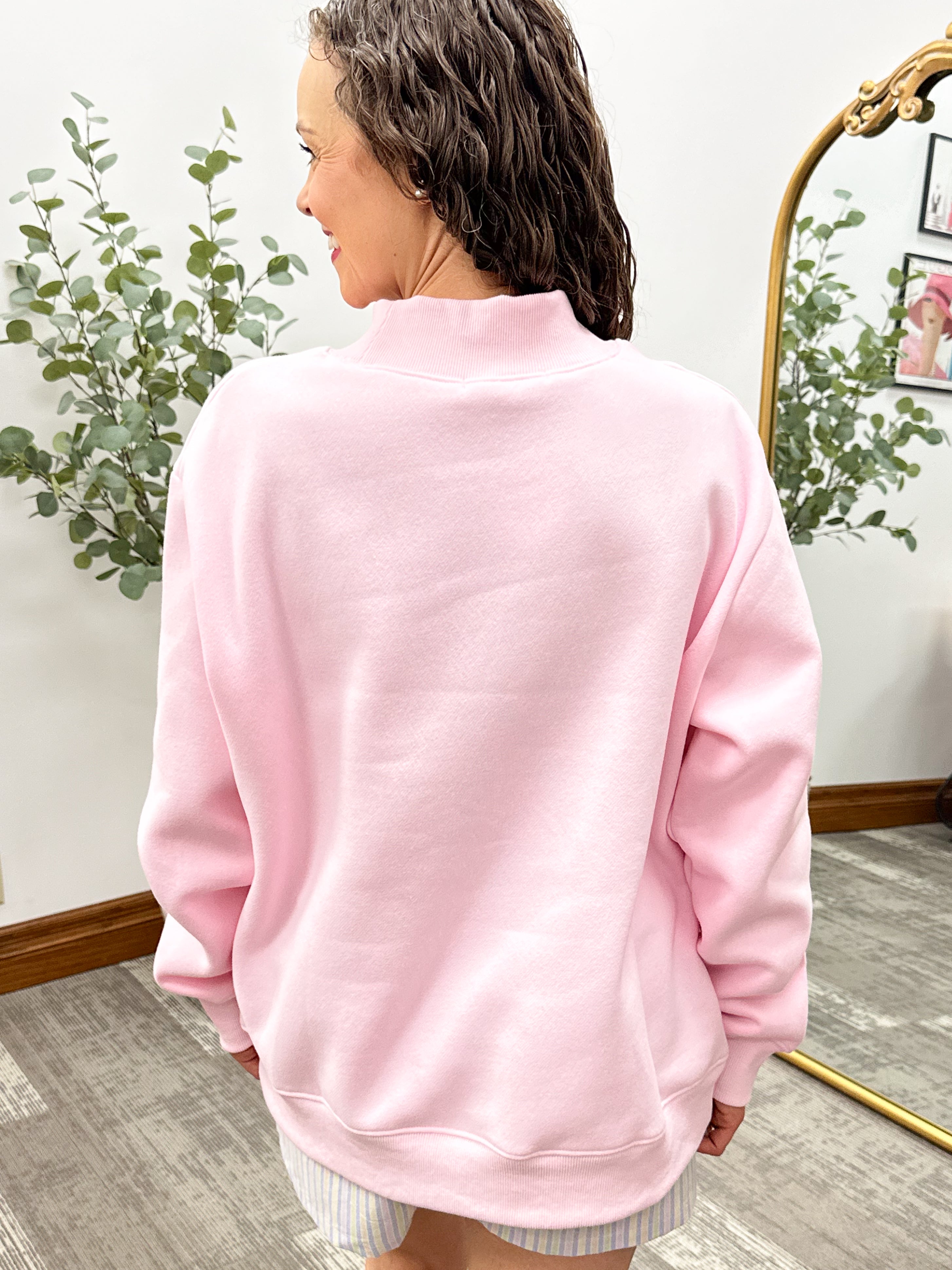 Oversized Mock Neck Sweatshirt