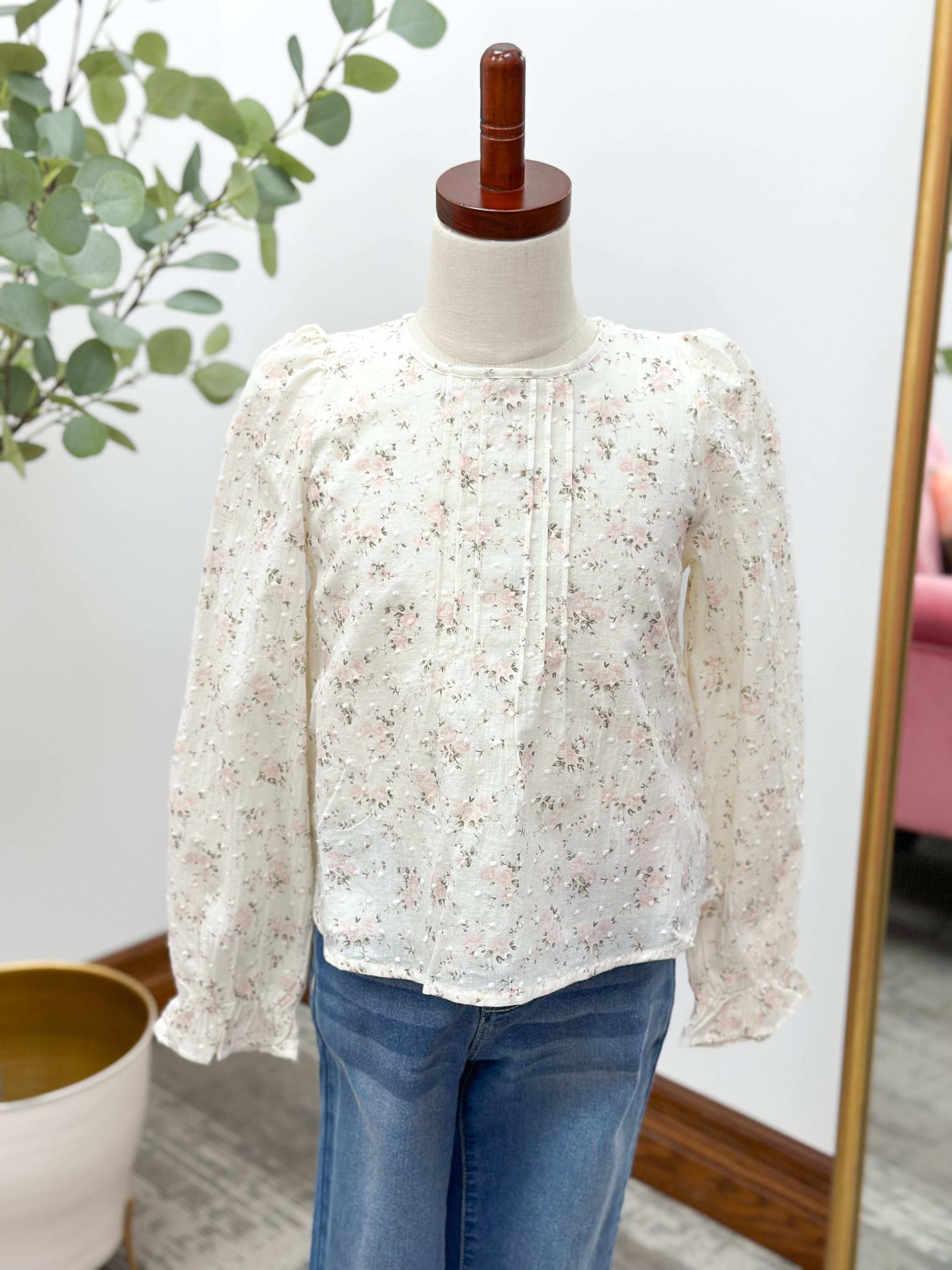 Girls Floral Long Sleeve Top