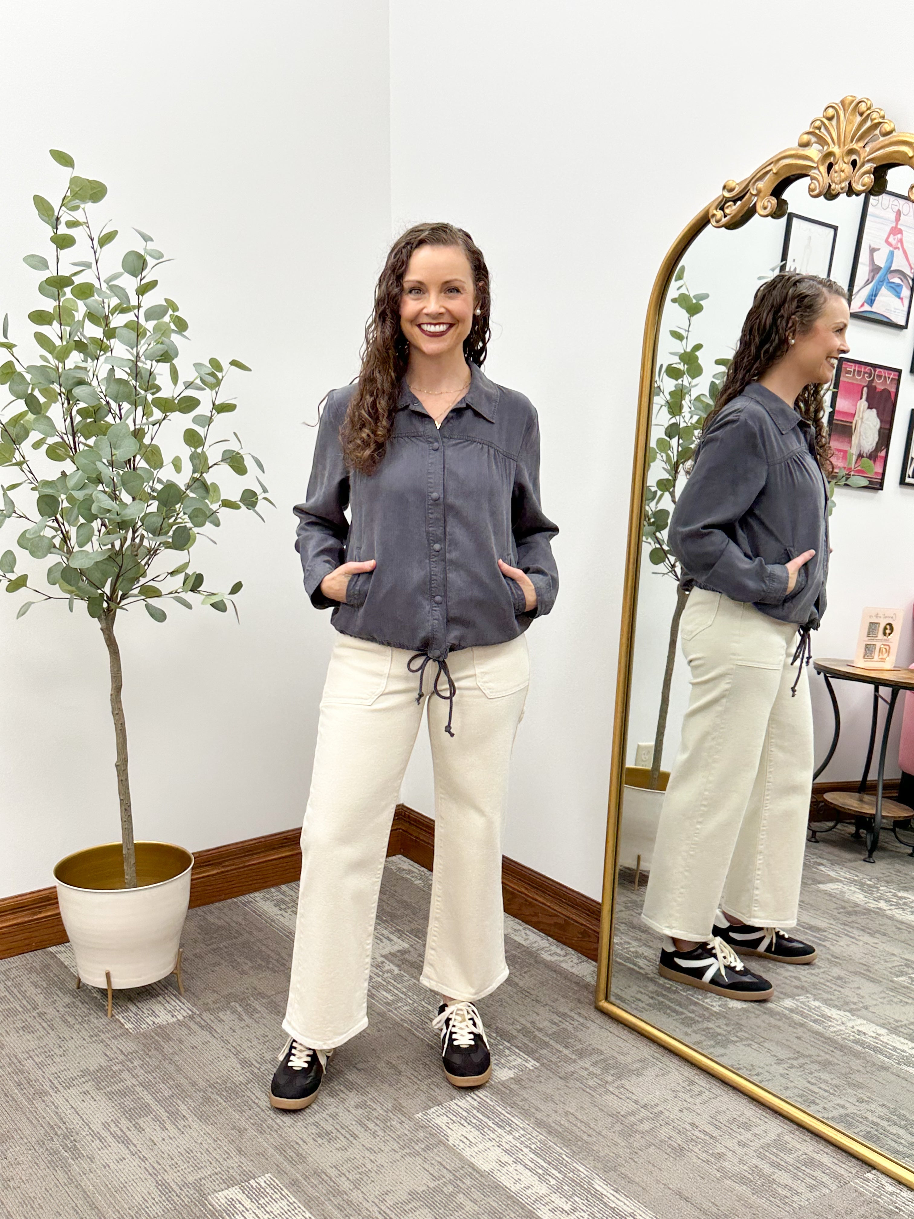Charcoal Tencel Shirt Jacket