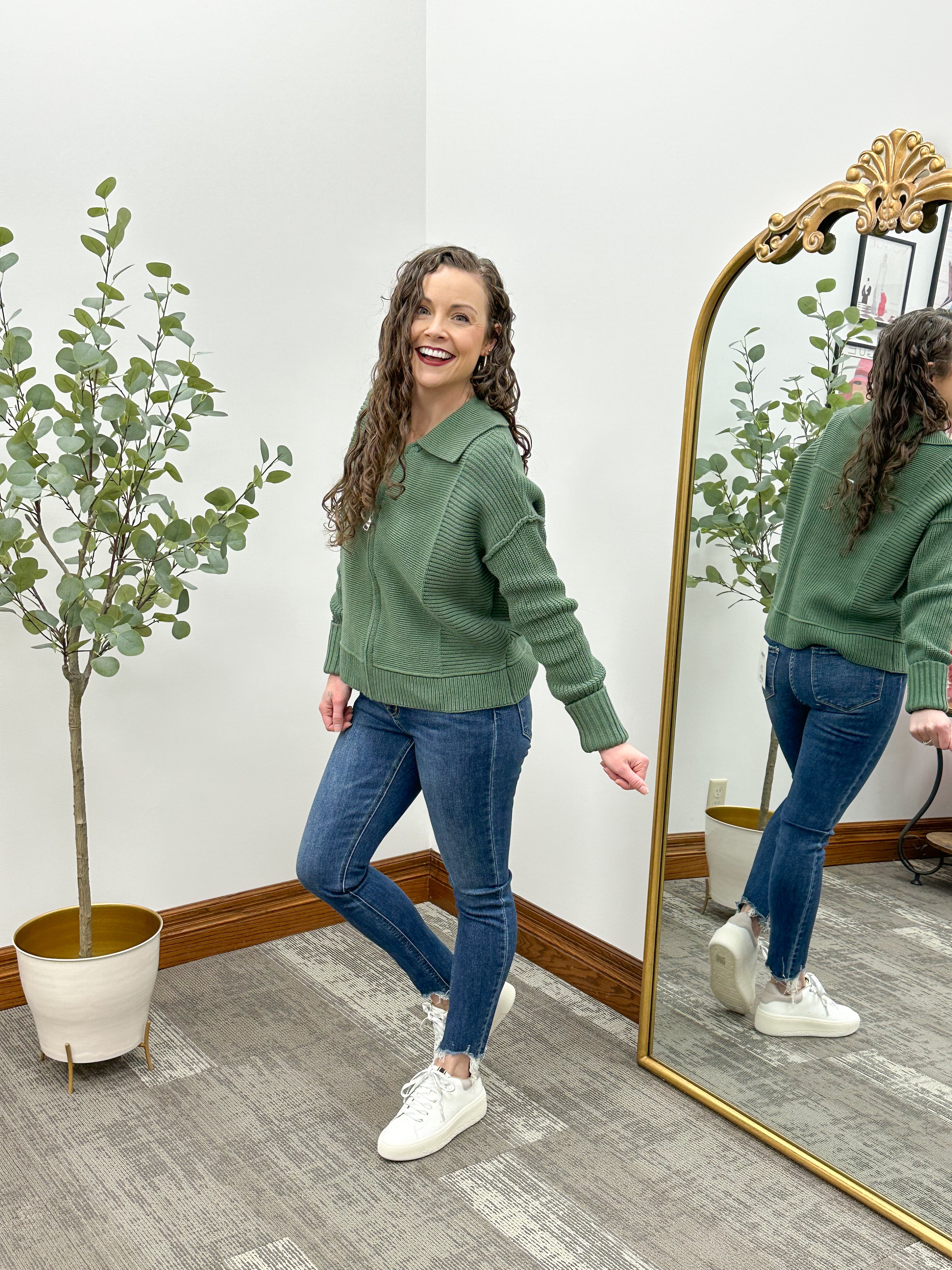 Mandi Collared Zip Up Cardigan