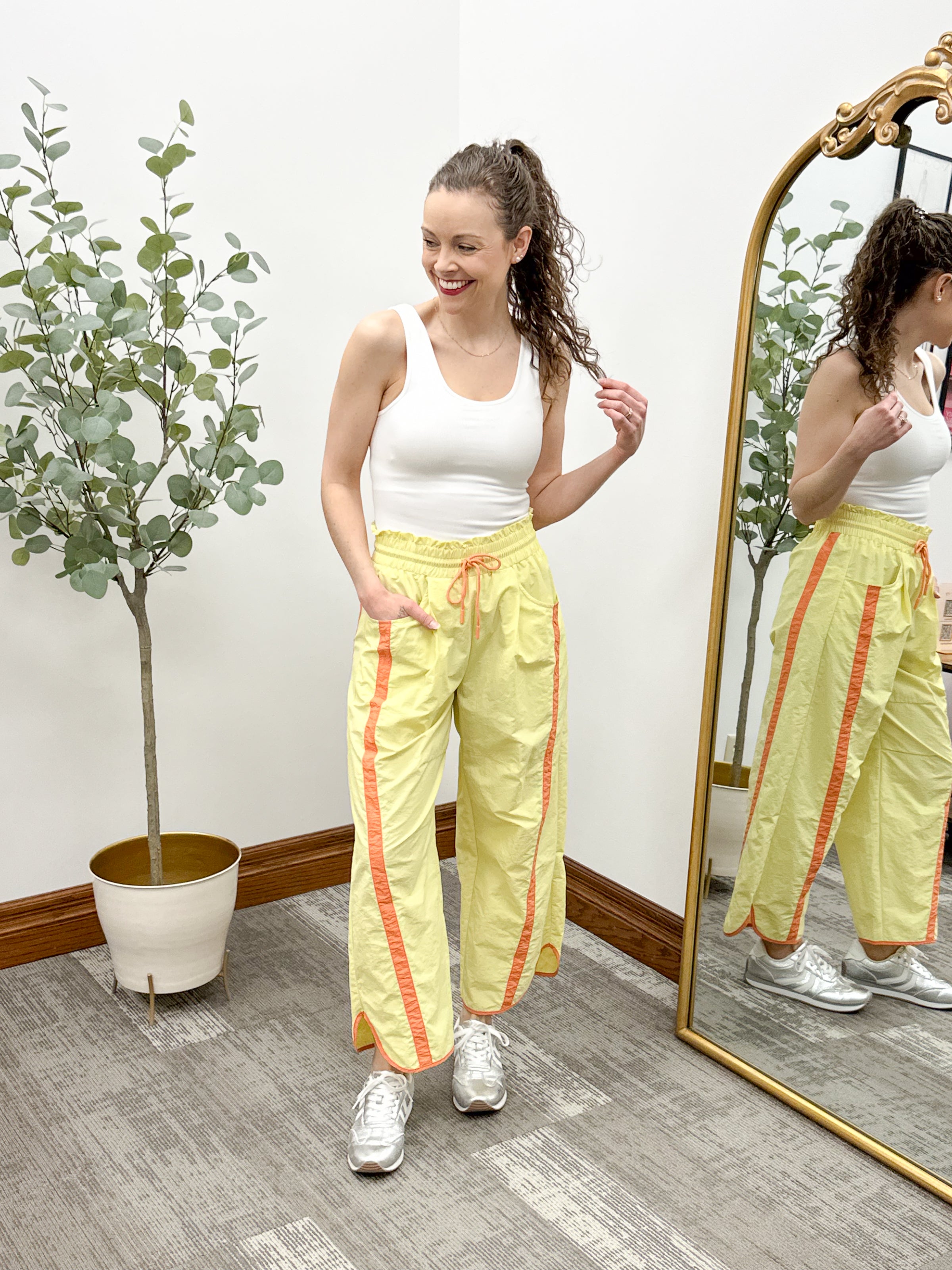 Yellow & Orange Barrel Track Pants