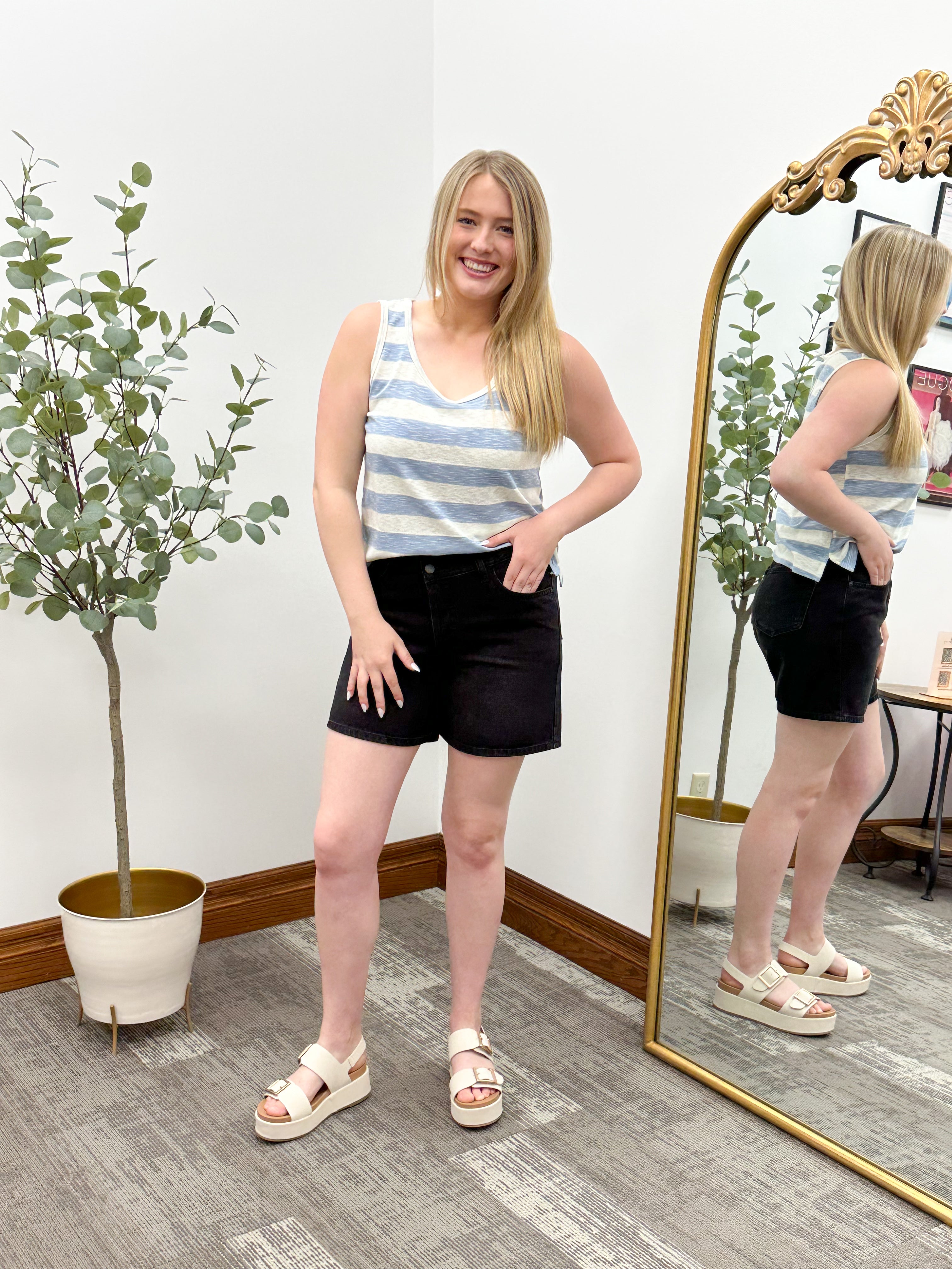 Zara Blue Striped Tank Top