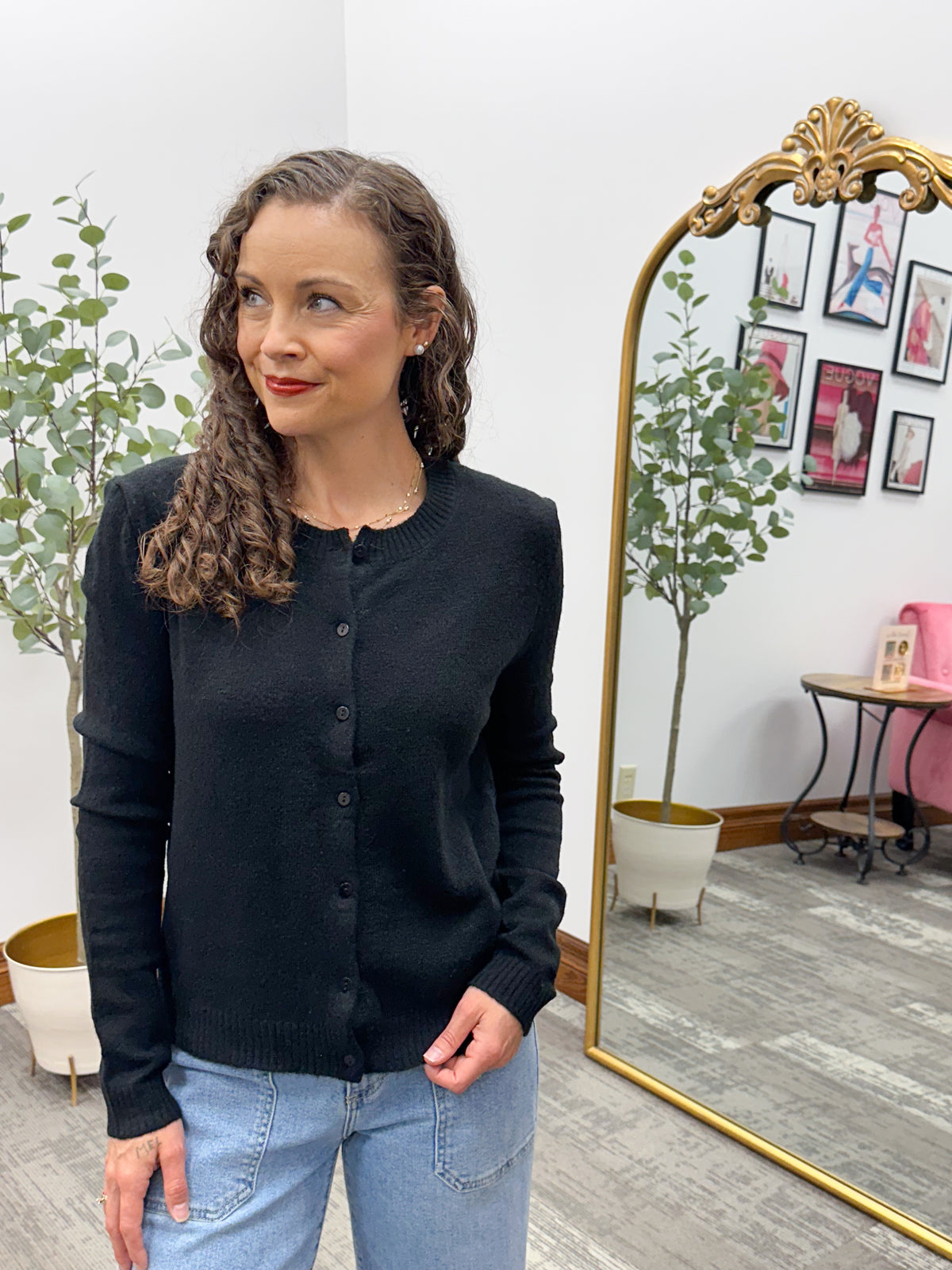 Black Button Up Cardigan
