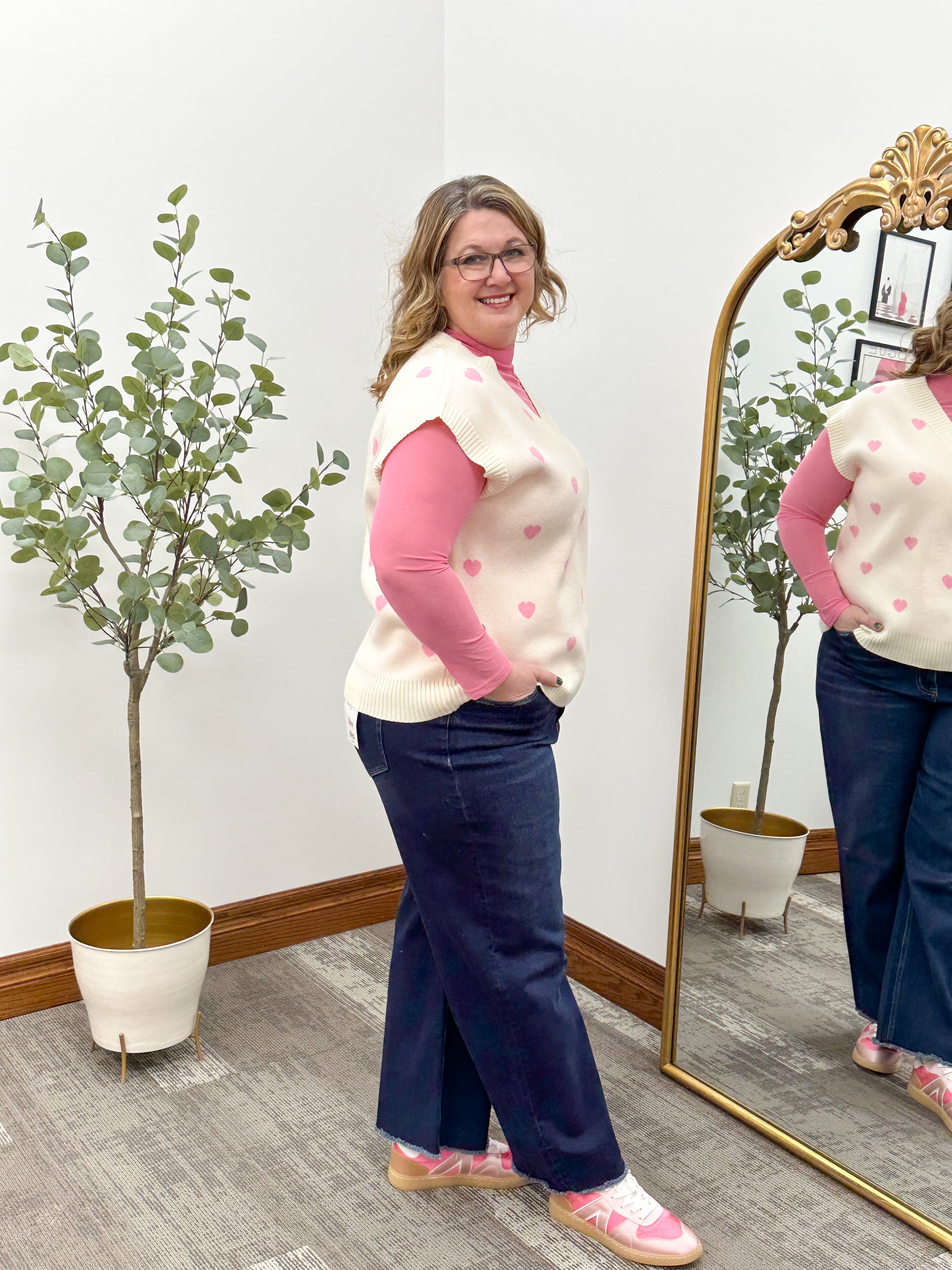 Heart Print Sweater Vest