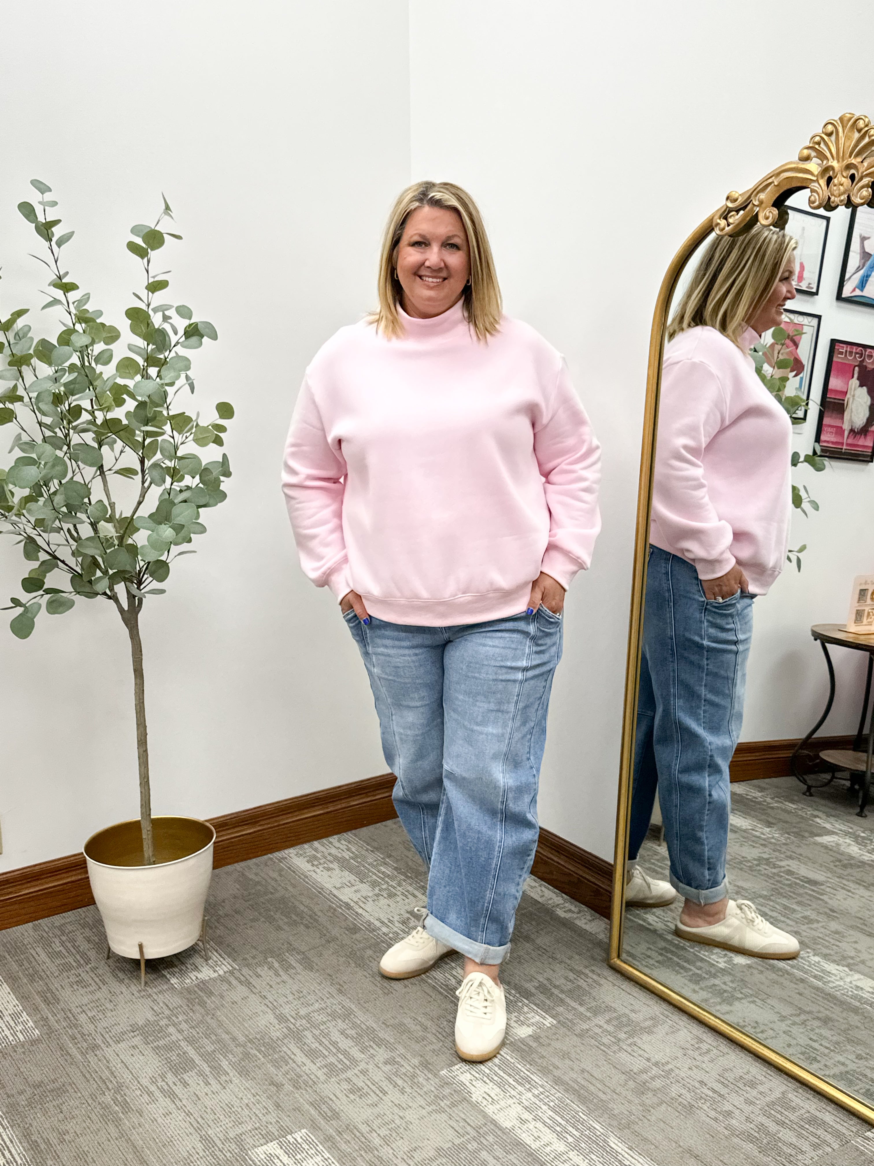 Oversized Mock Neck Sweatshirt