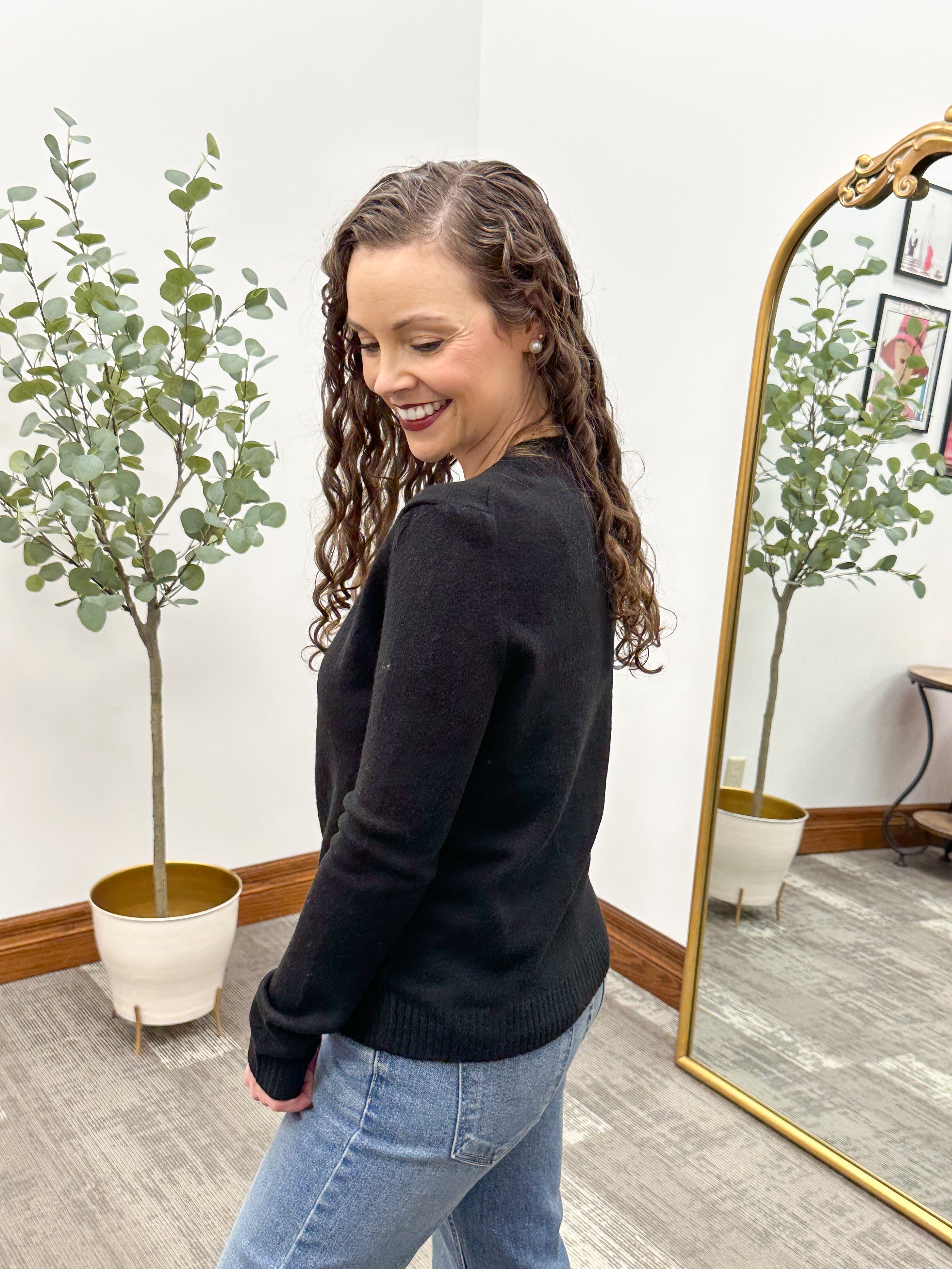 Black Button Up Cardigan