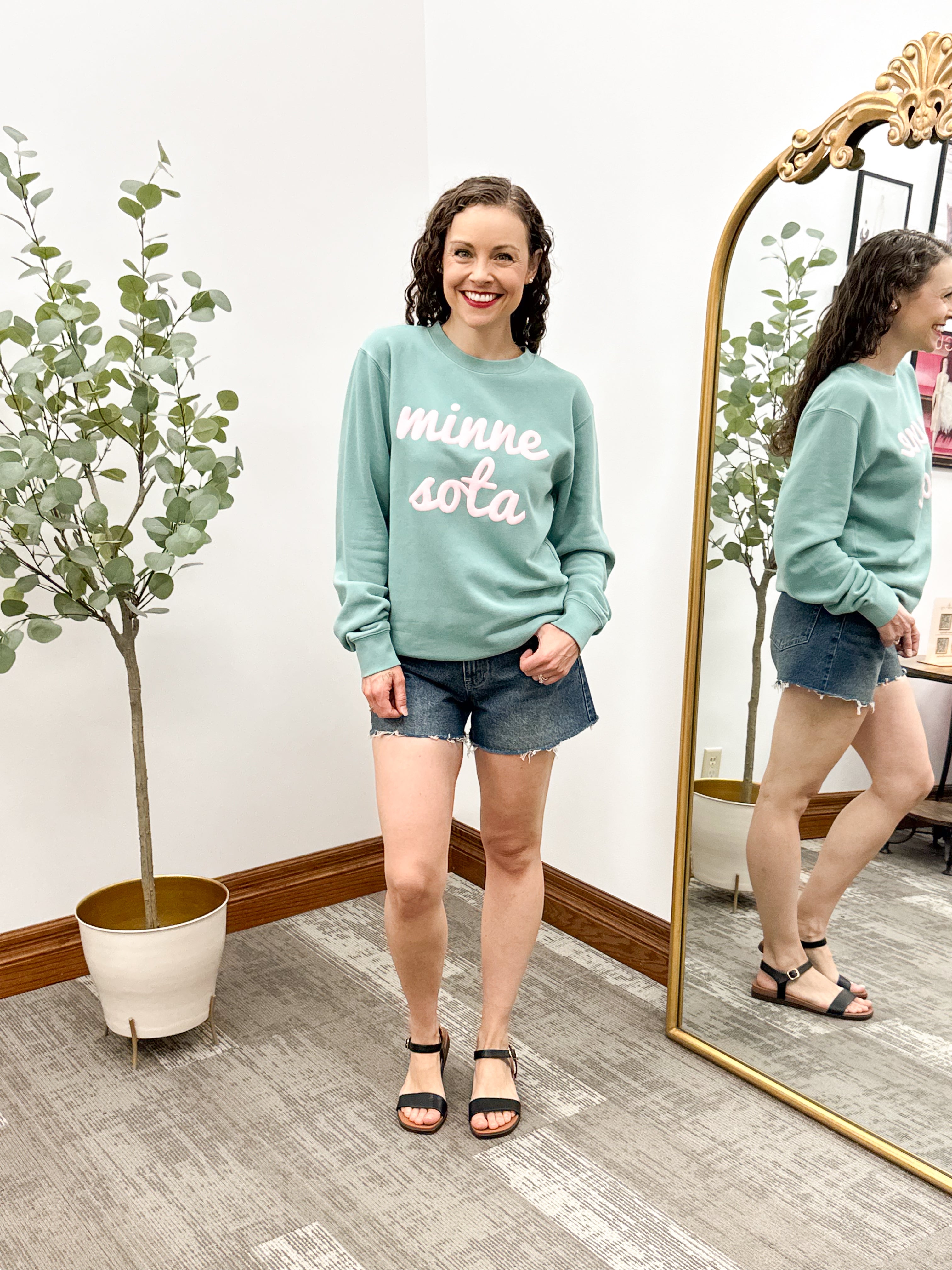 Teal & Pink Minnesota Crewneck Sweatshirt