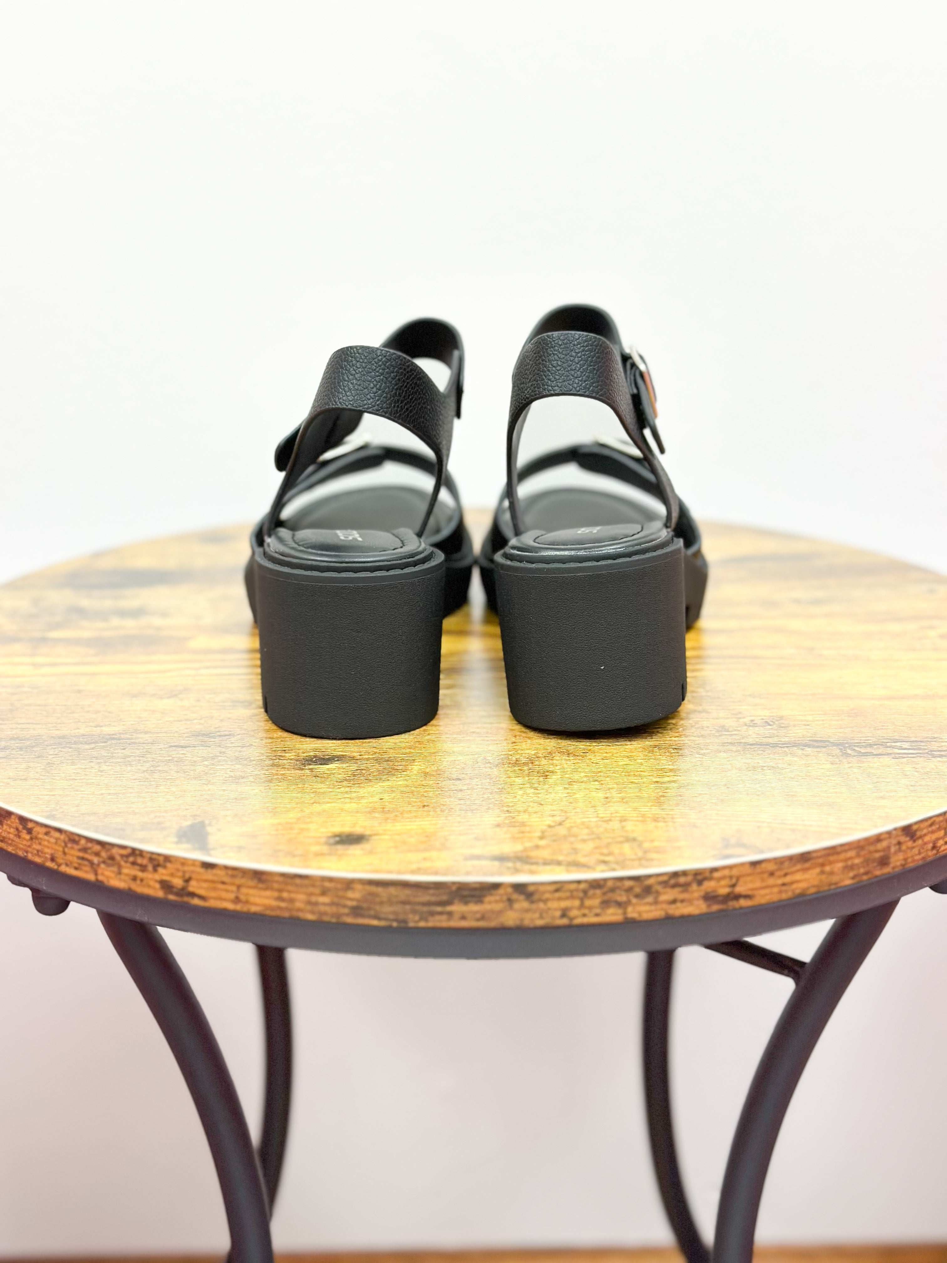 Hazel Black Block Heel Sandals