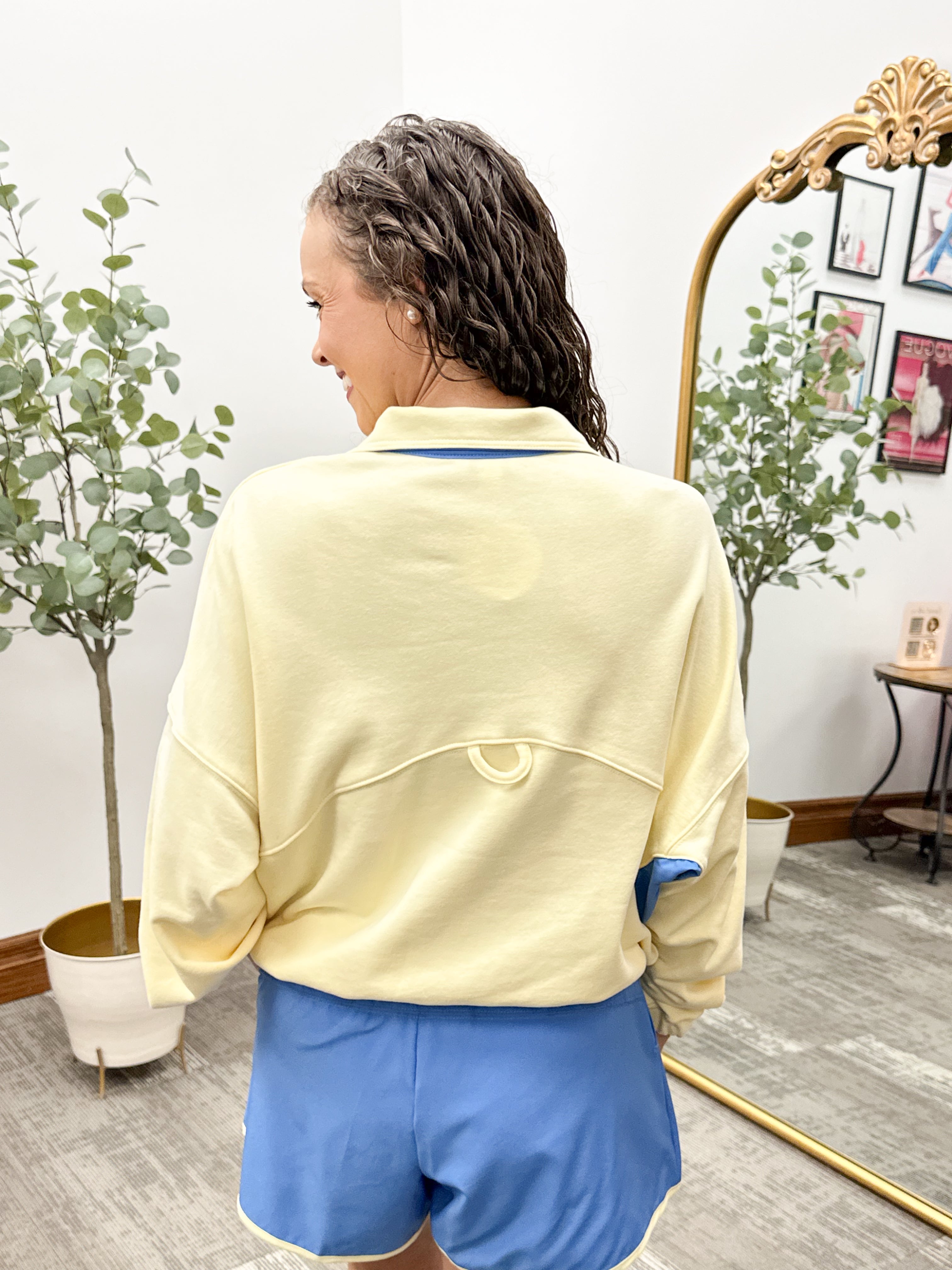 Butter Yellow & Blue Matching Athleisure Set