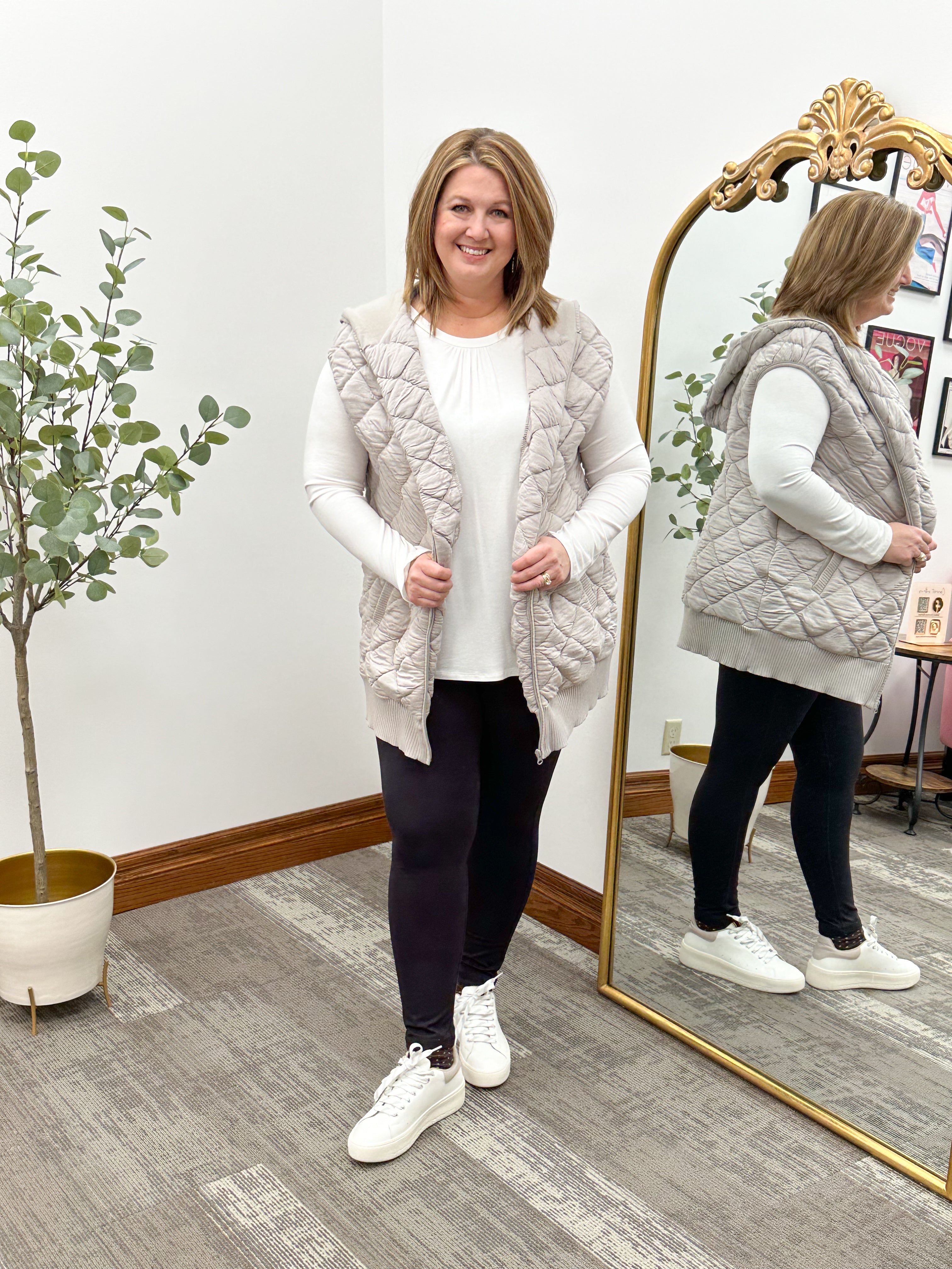 Oversized Hooded Quilted Vest