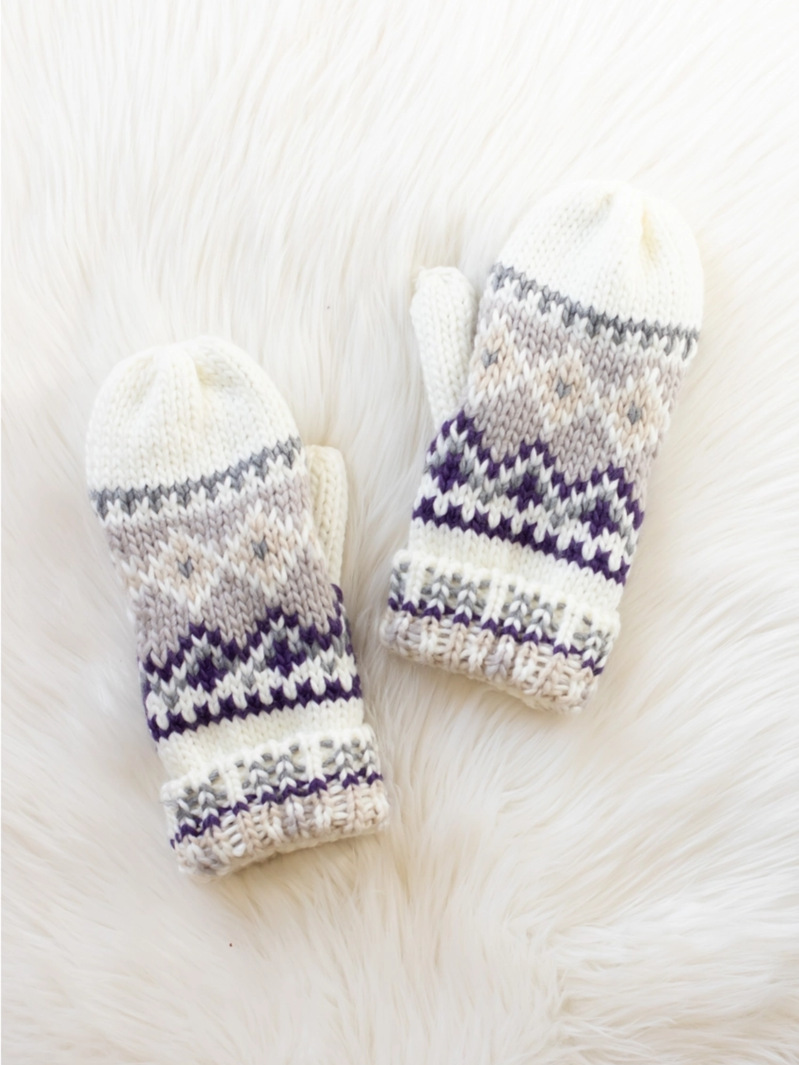 Multi Colored Patterned Winter Mittens