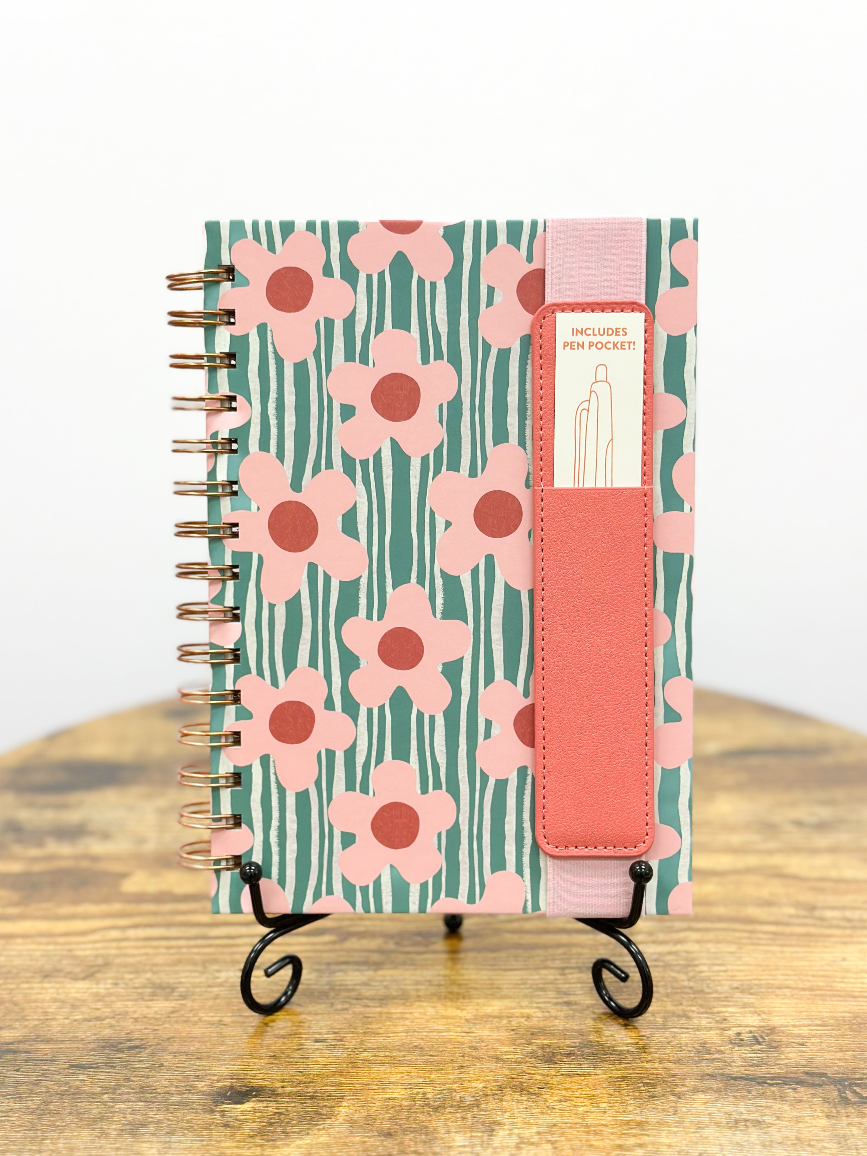 Flowers Notebook W/ Pen Pocket