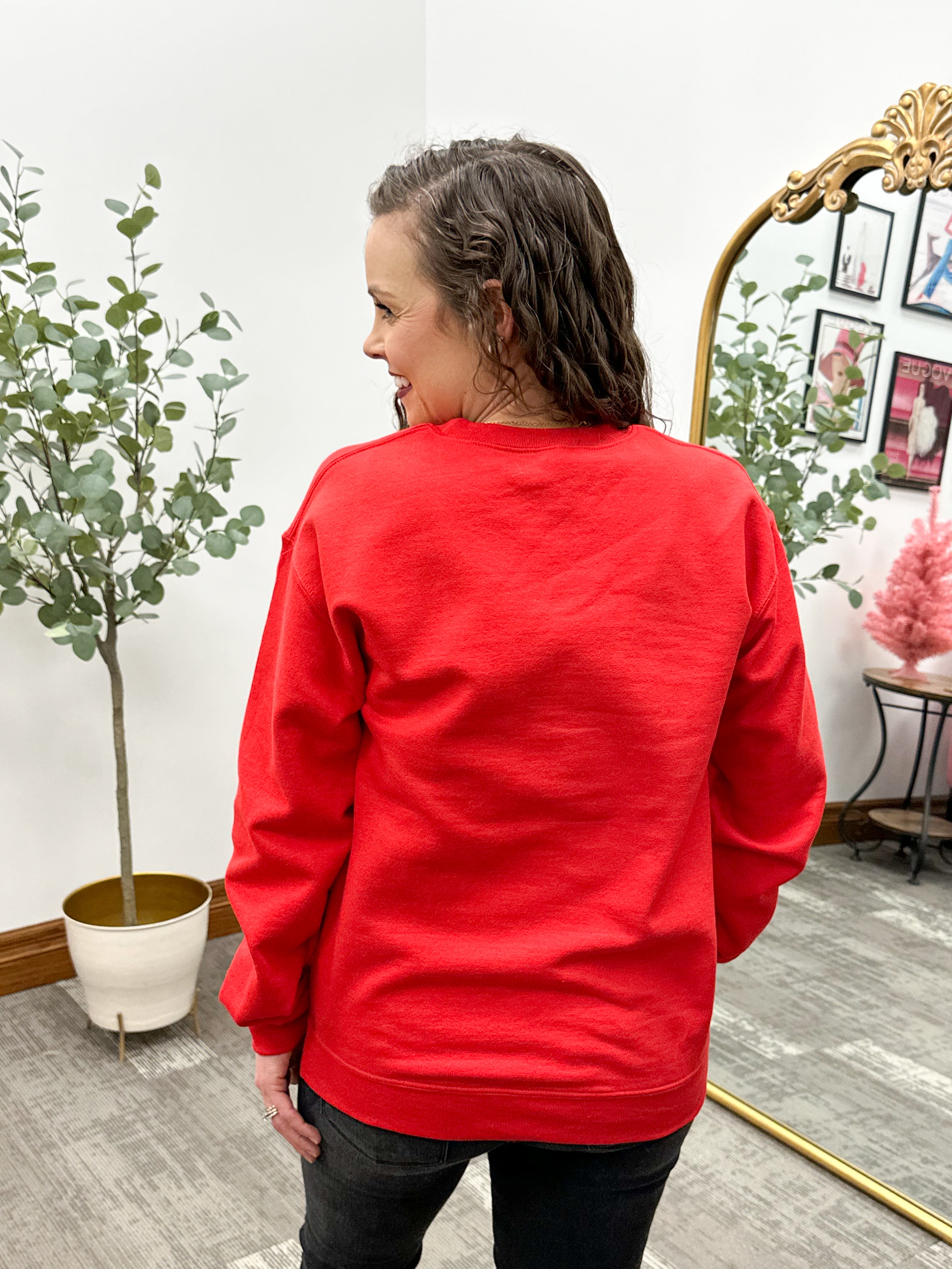 'MERRY' Red Graphic Sweatshirt