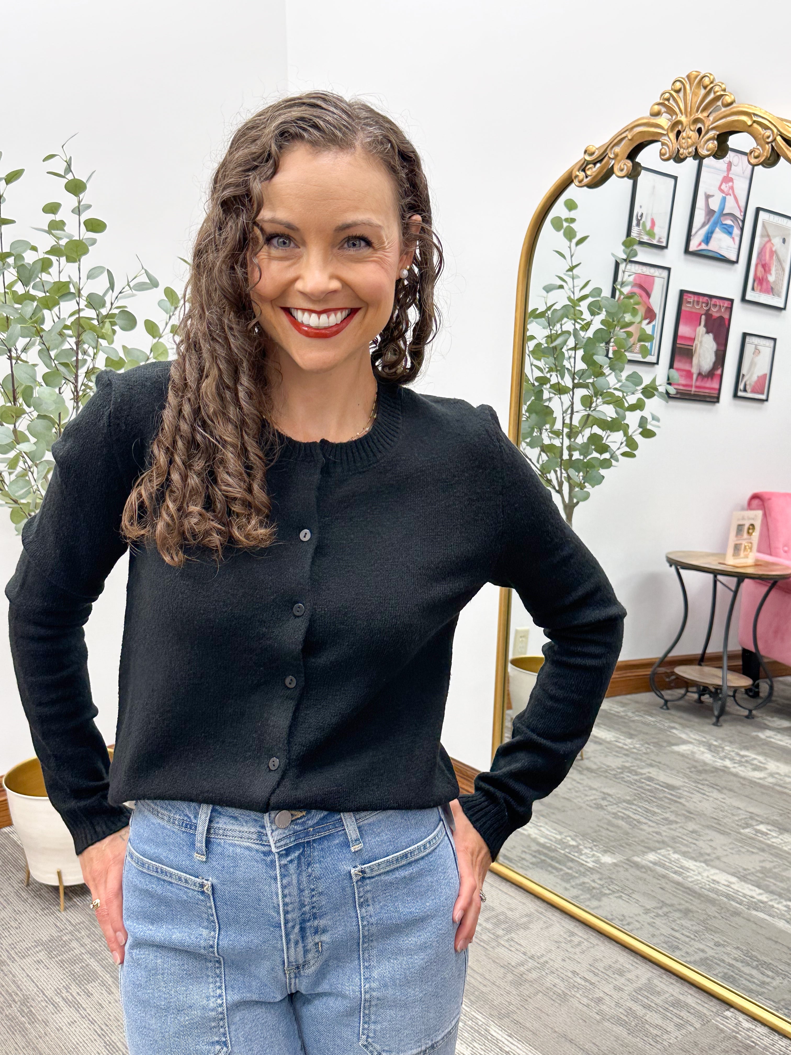 Black Button Up Cardigan