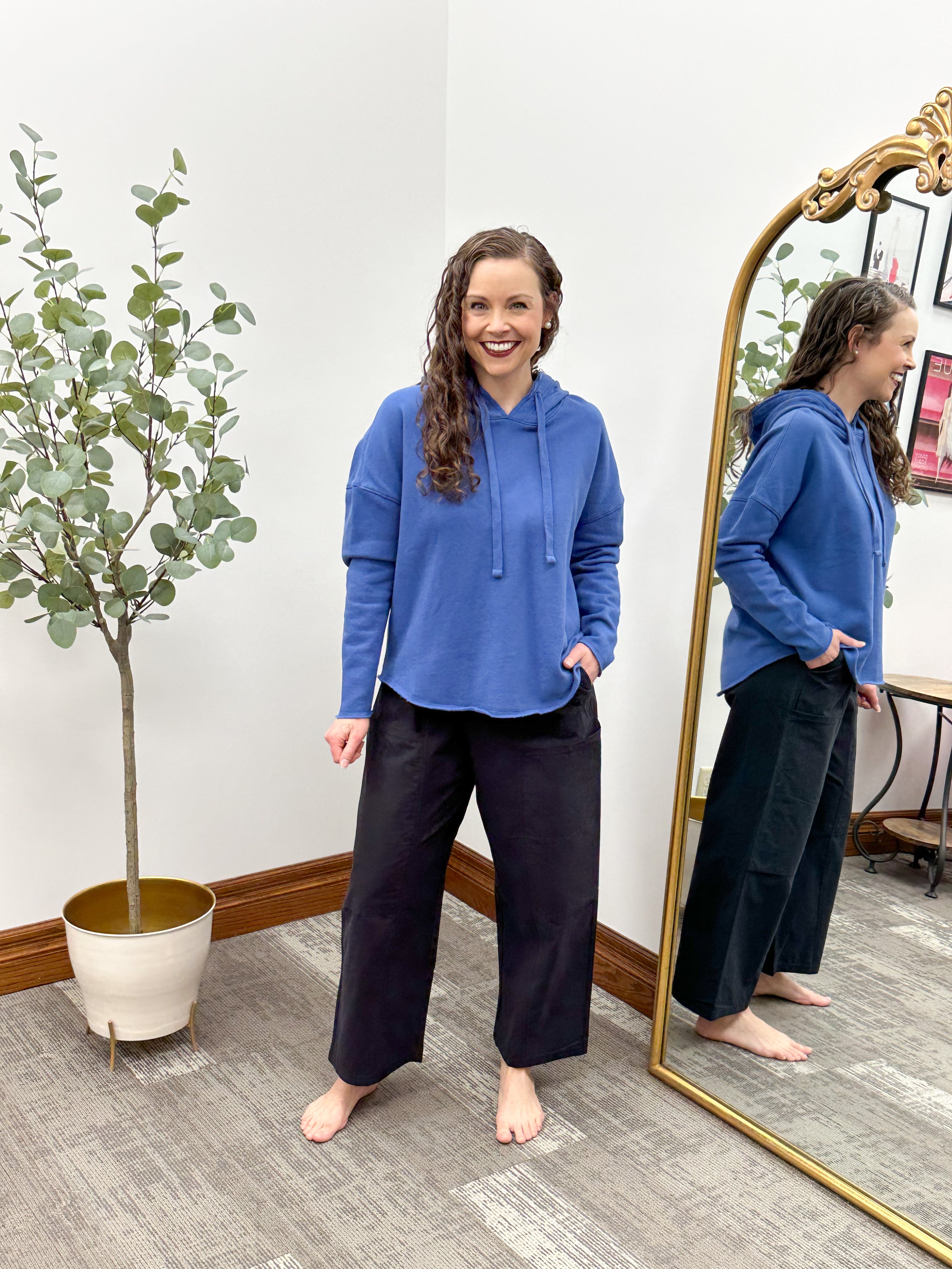 Wide Leg Athleisure Ankle Pants