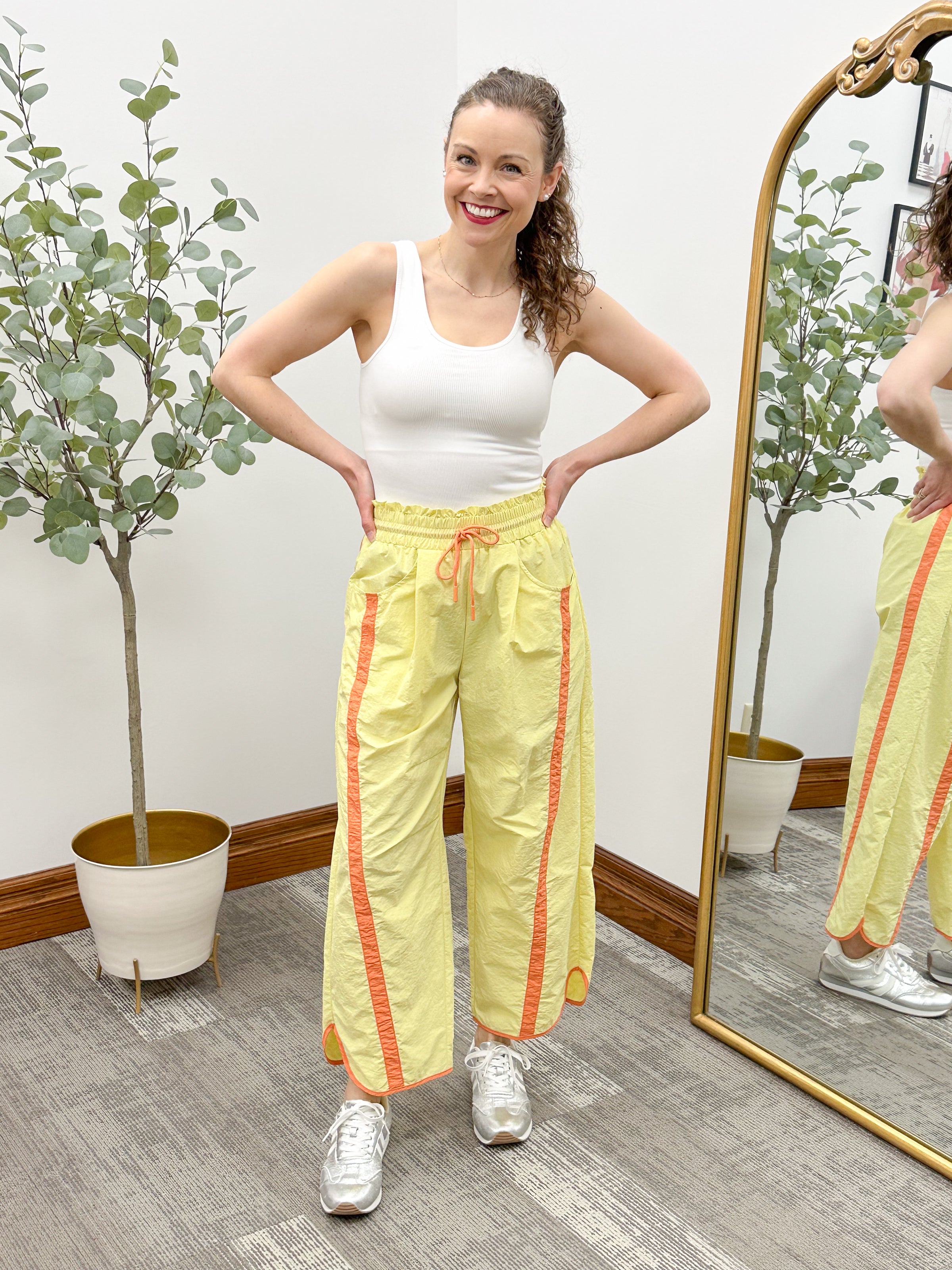 Yellow & Orange Barrel Track Pants