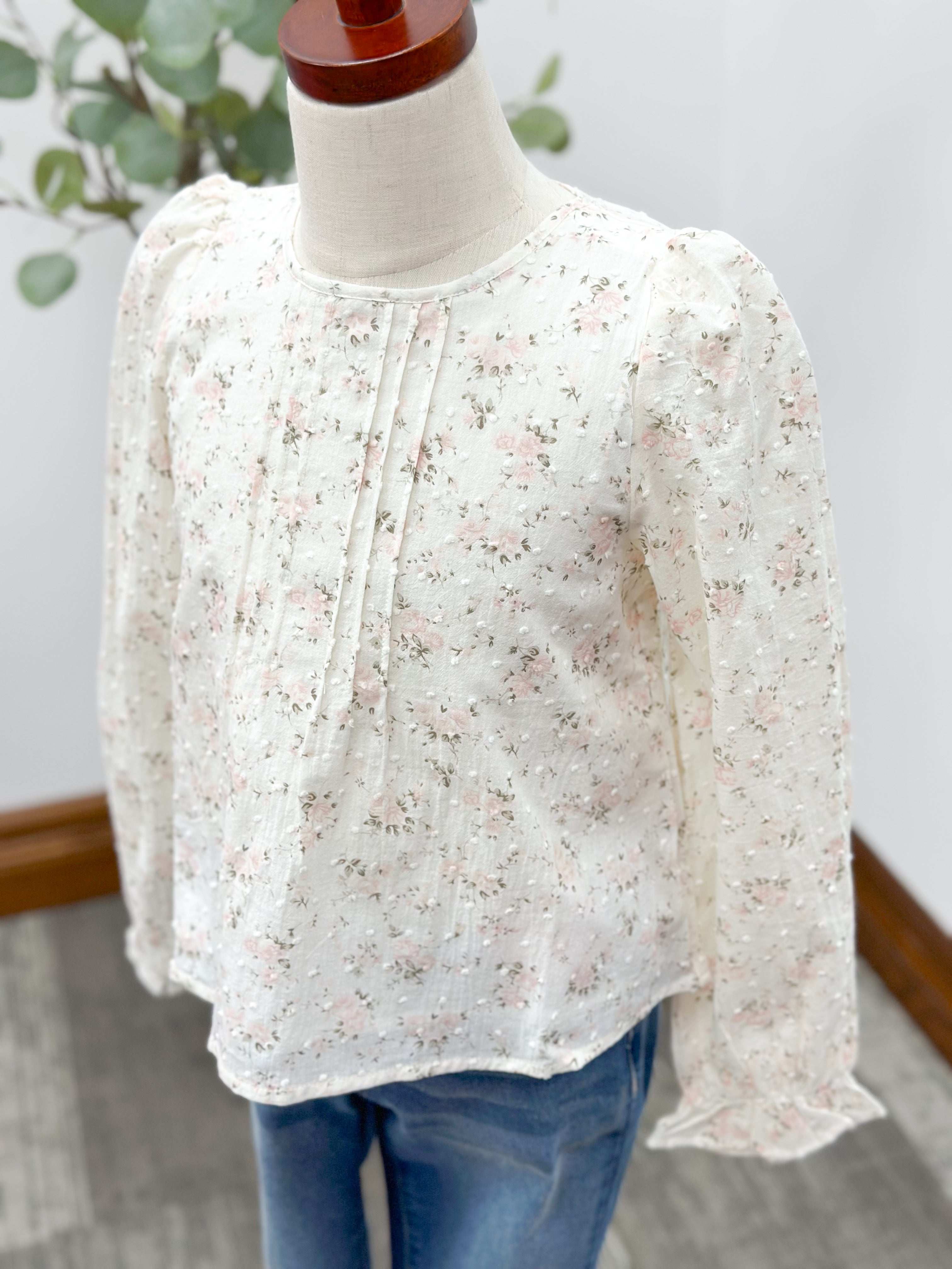 Girls Floral Long Sleeve Top