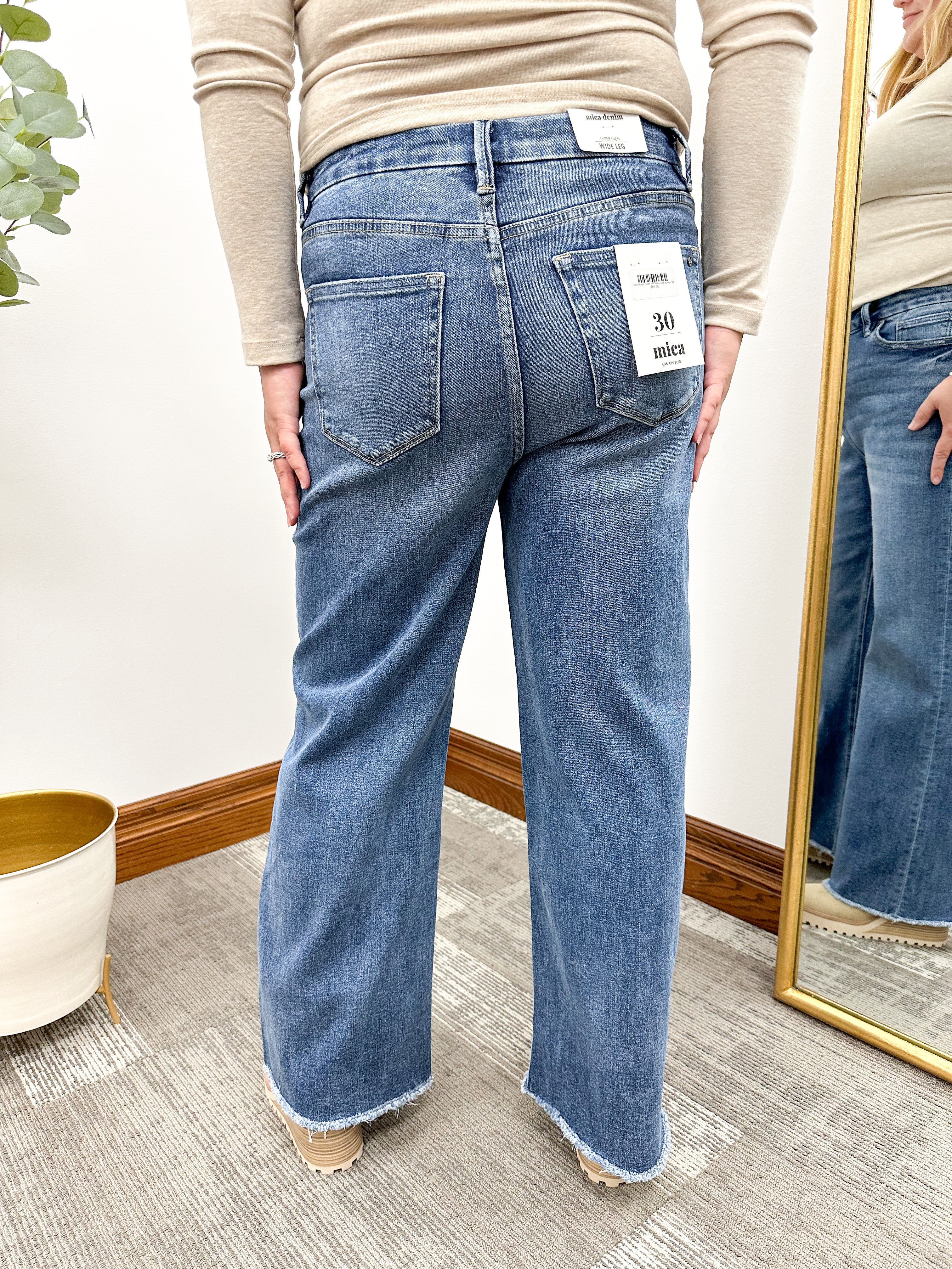 Dark Wash Super HR Wide Leg Jeans