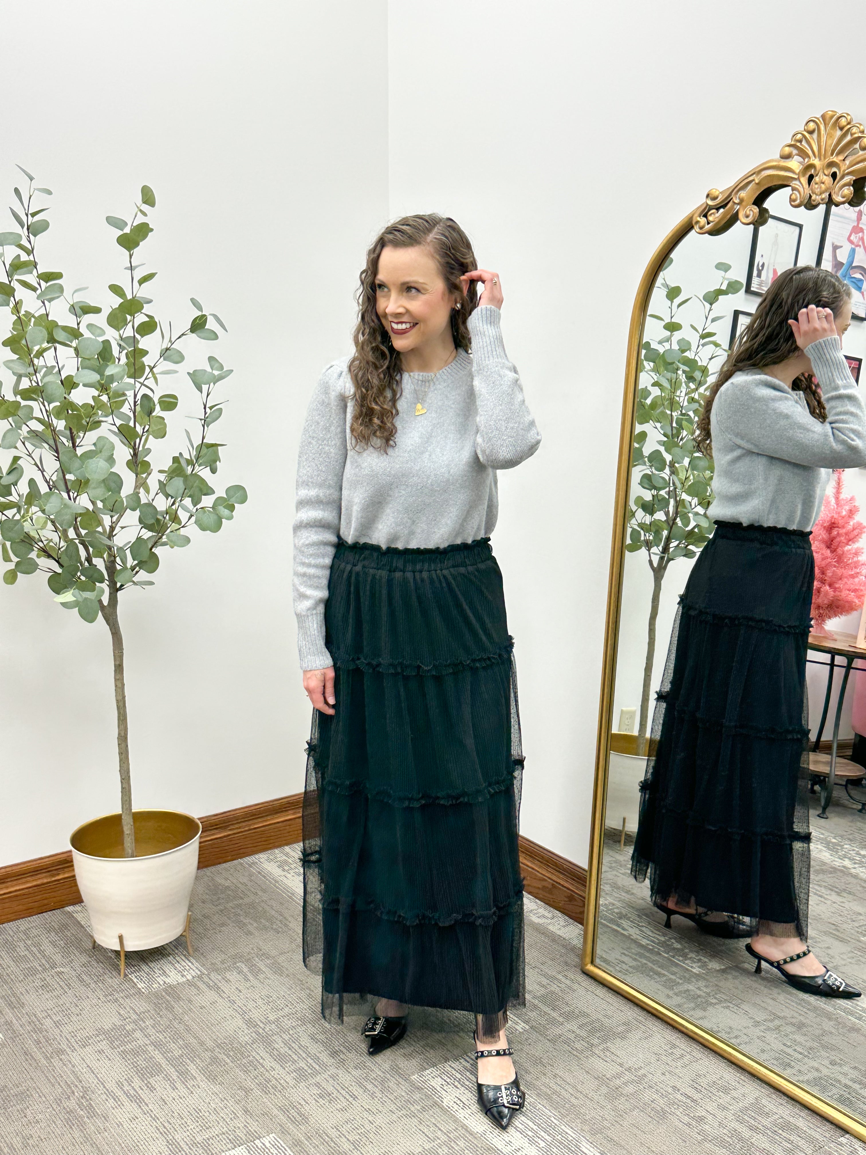 Kenzie Gray Puff Sleeve Sweater